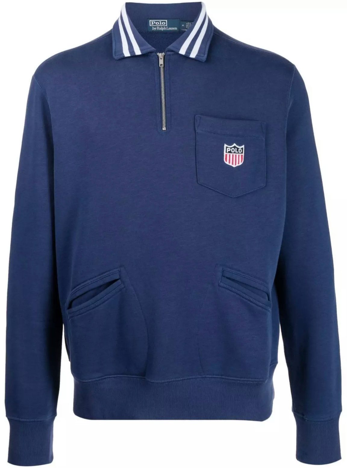 Polo Ralph Lauren Sweatshirt Zip Logo Fleece Pullover QR-Code zur sofortigen Echtheitsprüfung über das Ralph Lauren-System