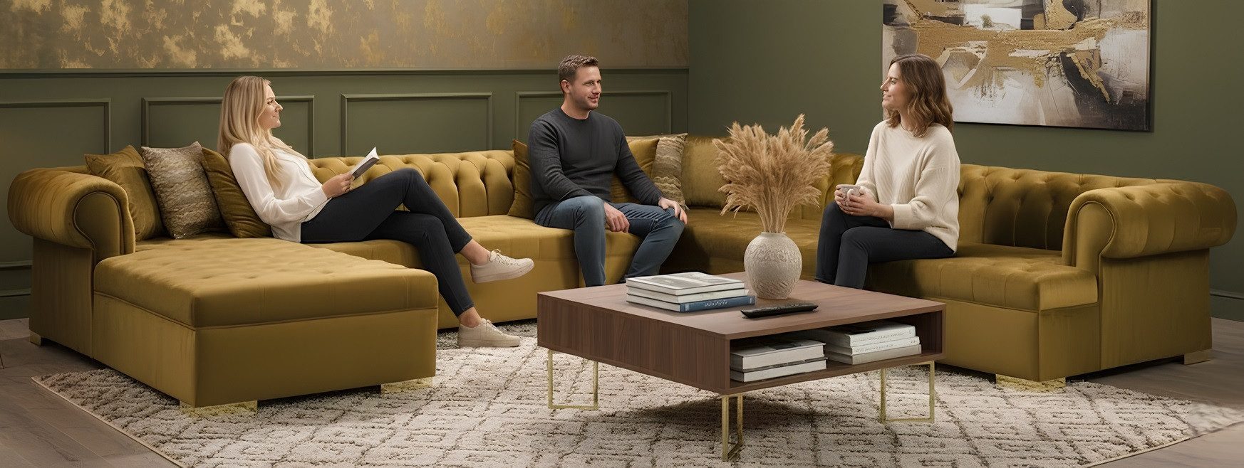 JVmoebel Chesterfield-Sofa Wohnlandschaft Ecksofa Couch Eckcouch Möbel SOFORT, Made in Europa