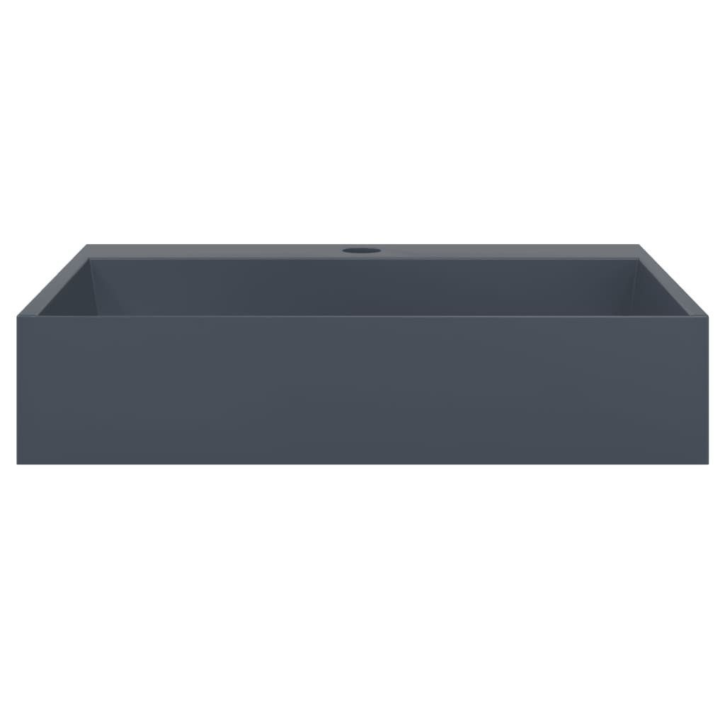 vidaXL Waschbecken Waschbecken 50x38x11 cm Mineralguss/Marmorguss Anthrazit