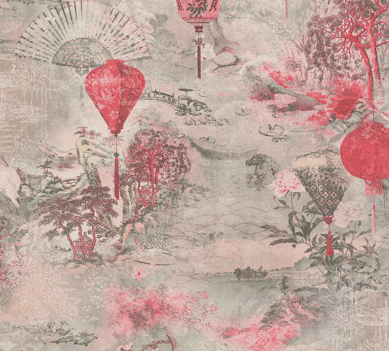 A.S. Création Vliestapete Asian Fusion, geprägt, asiatisch, floral, Ausgefallene Tapete Japanisch