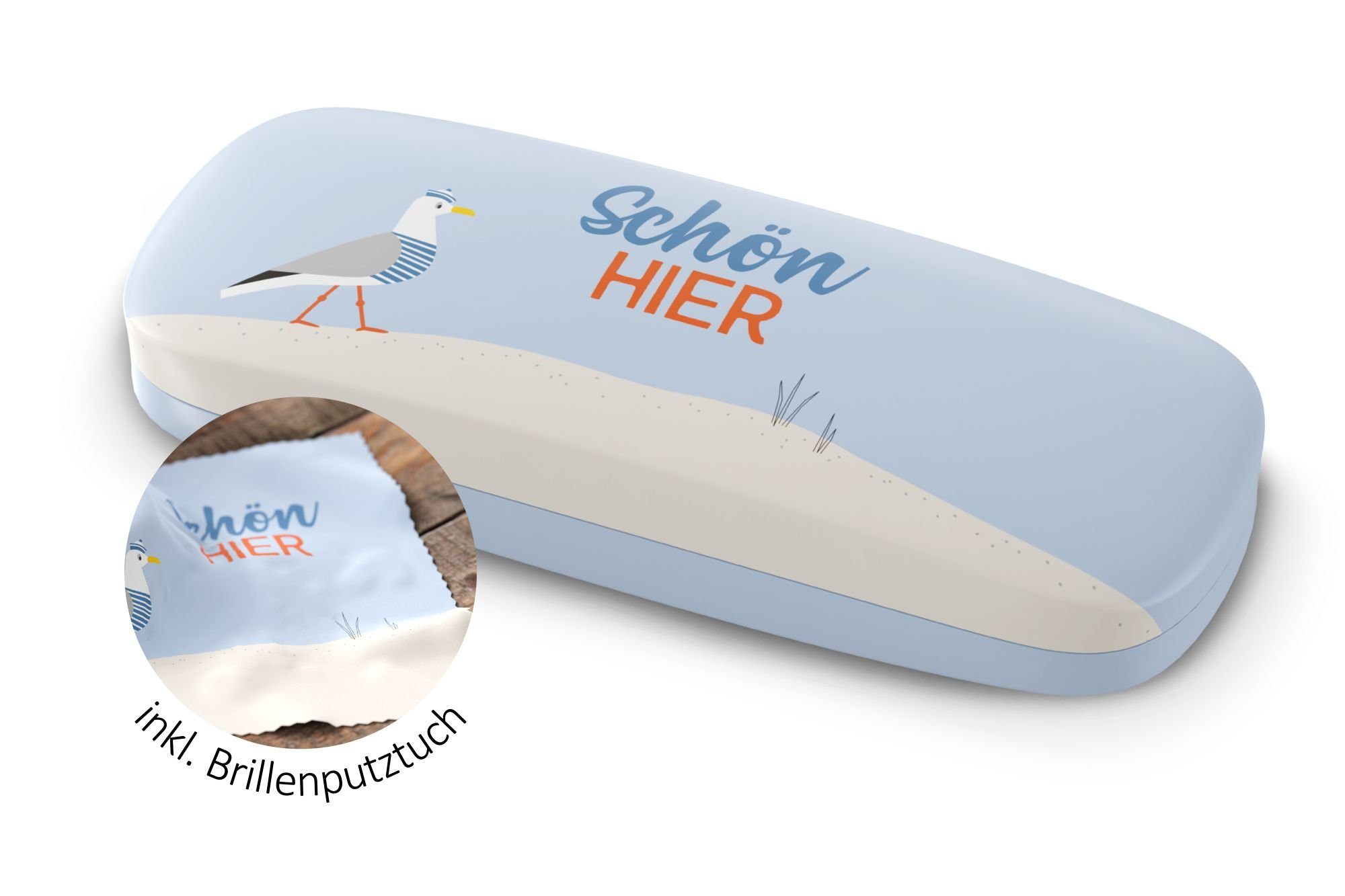 La Vida Brillenetui Brillenetui Brillentasche Brillenbox Hartschalen mit Putztuch La Vida