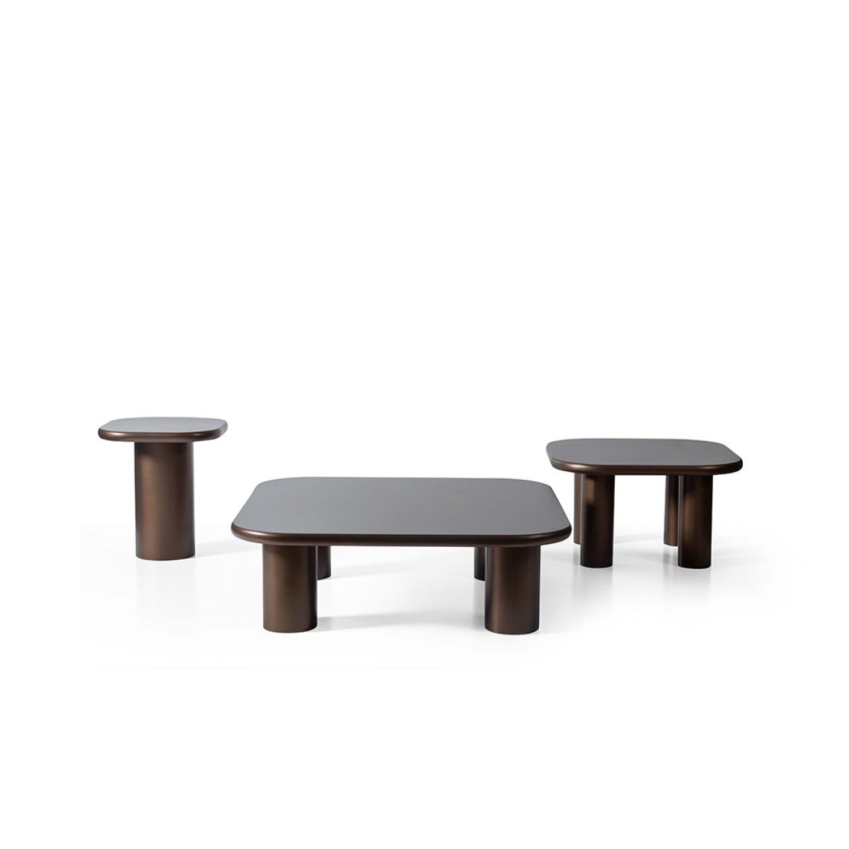 JVmoebel Satztisch Designer Couchtisch-Set in Braun aus hochwertigem Holz (3-St), Made in Europa