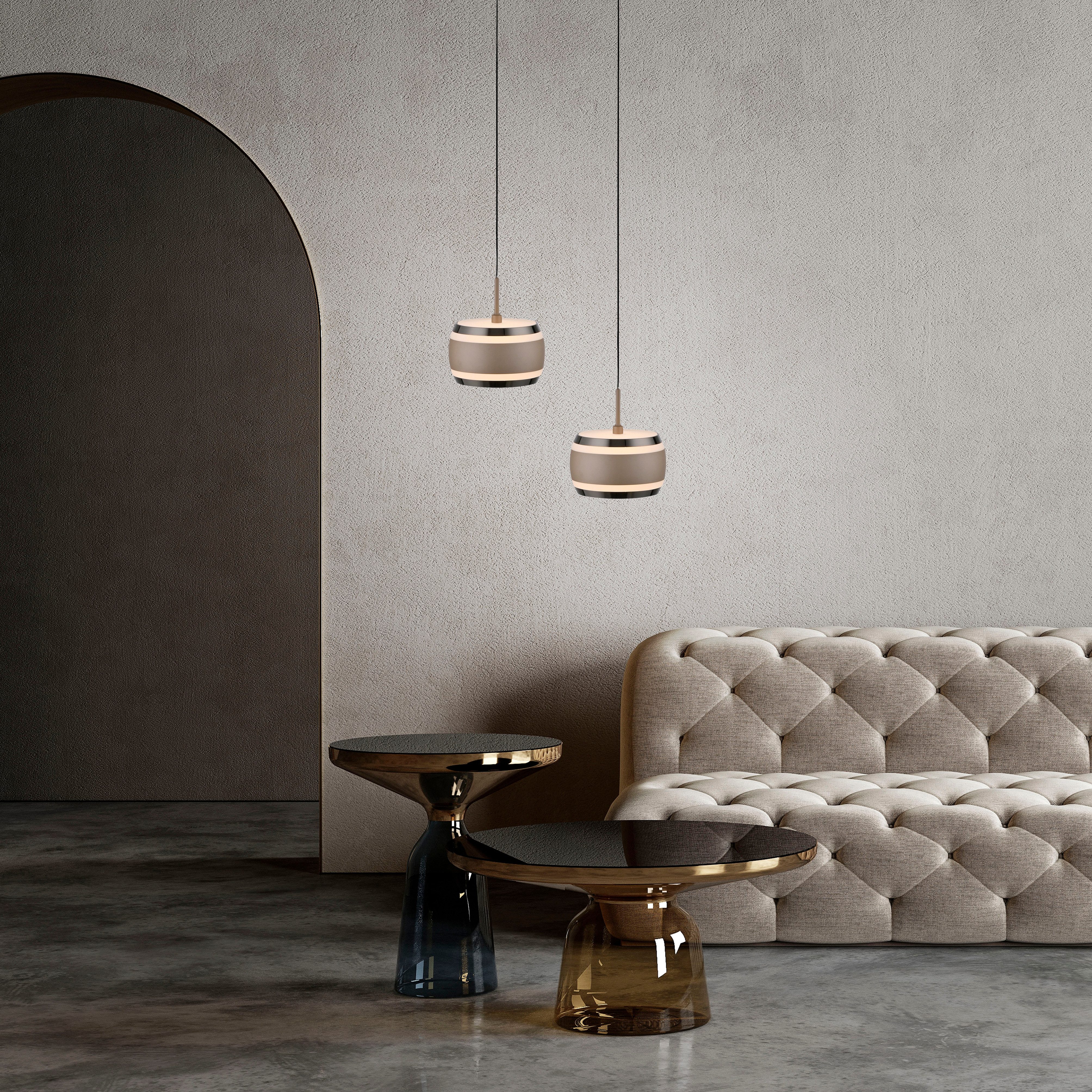 Neuhaus PURE LED Pendelleuchte PURE Falling Rings, CCT - über Fernbedienung, LED fest integriert, warmweiß - kaltweiß, Comfort Lift, CCT, dimmbar, Fernbedienung, Timer
