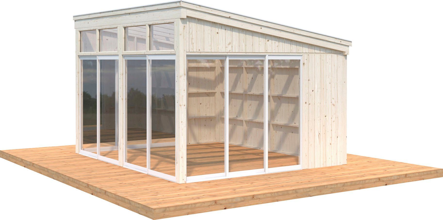 Palmako Holzpavillon Nova, mit Doppelstegplatten, BxT: 432x376 cm,  transparent