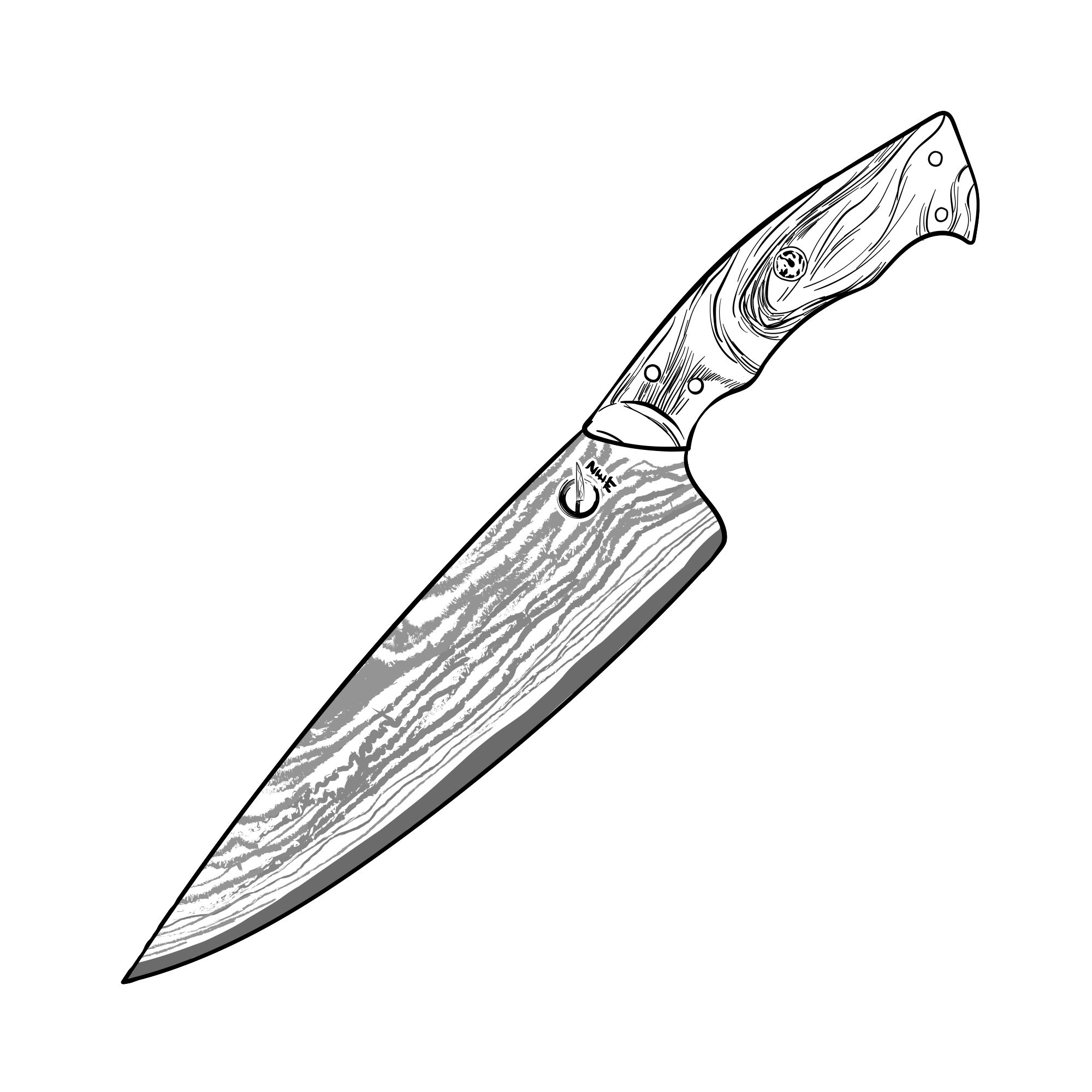 Küchenkompane Damastmesser Japanisches Taisaku Damastmesser