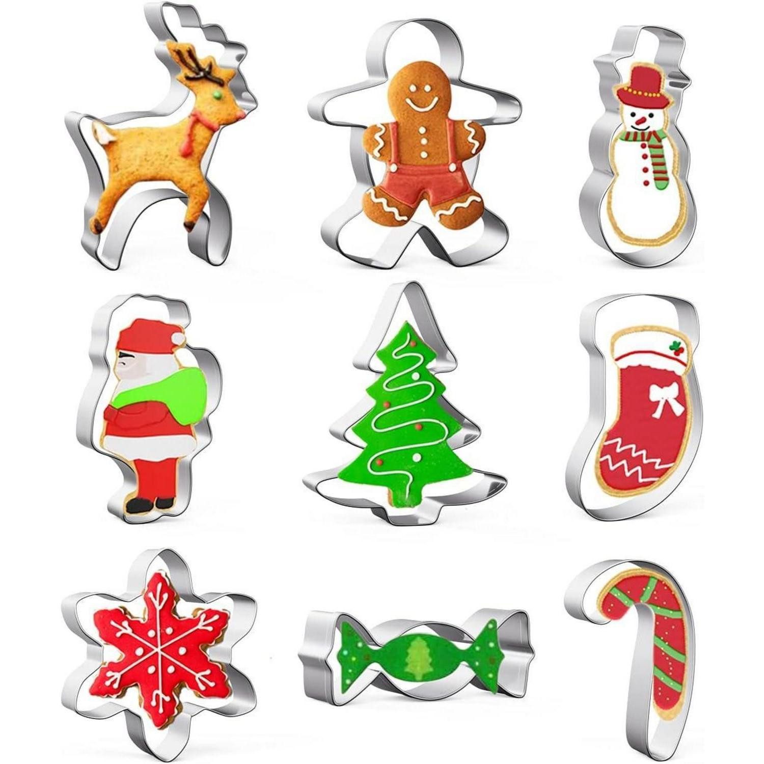 LuxusKollektion Backform Ausstecher Weihnachten 9er Set Plätzchen Weihnachtsbaum Christmas