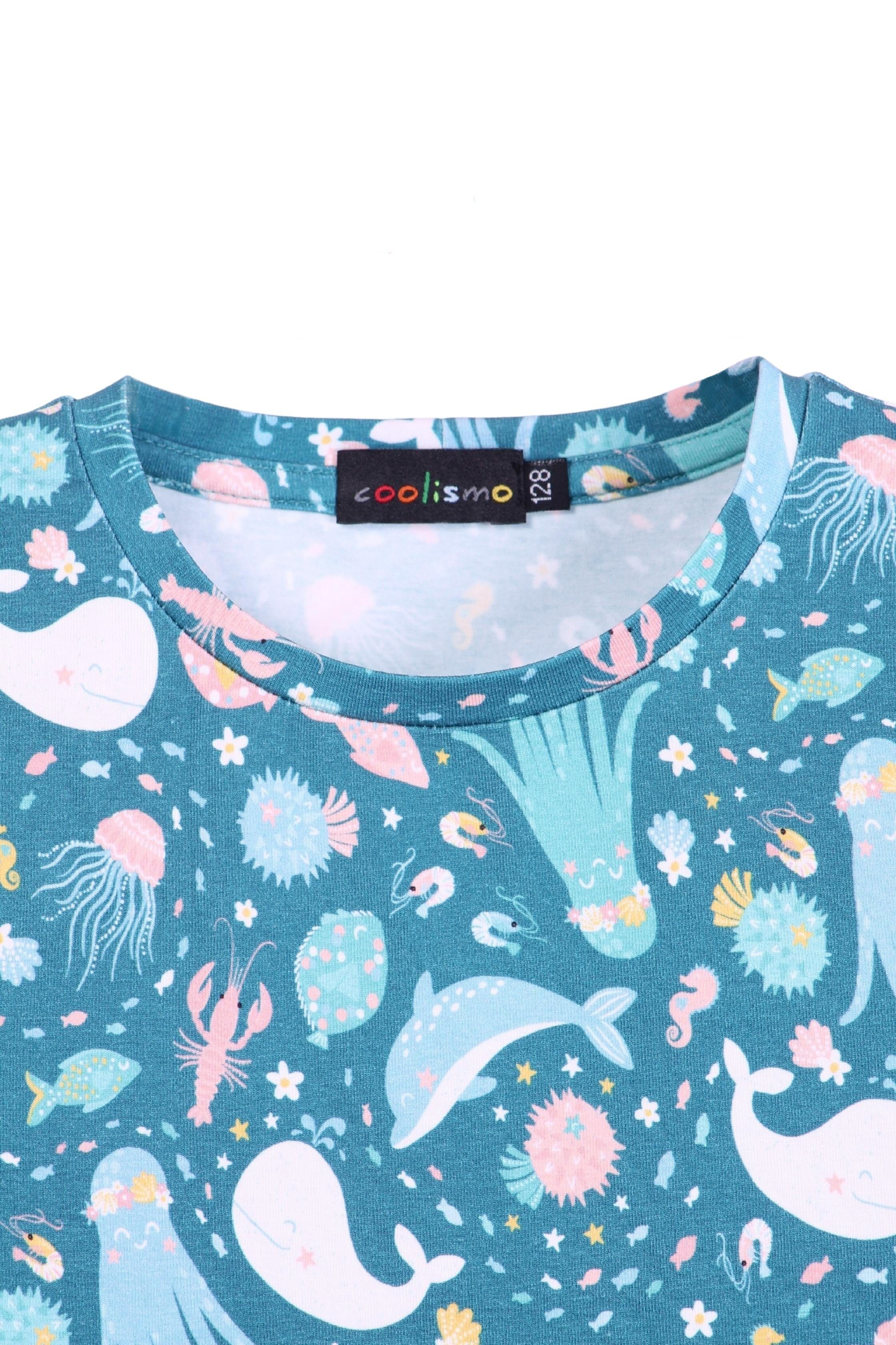 coolismo T-Shirt Print-Shirt für Mädchen "Kleine Alloverprint, Baumwolle, Meereswelt" europäische Produktion