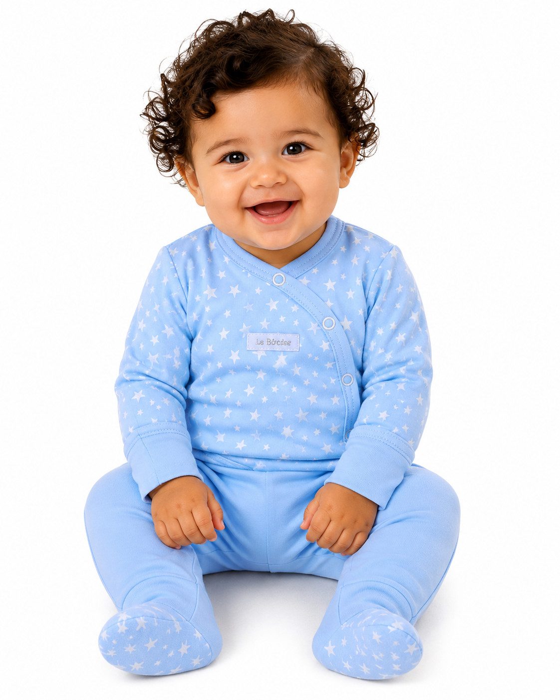 Body & Hose Wickelbody Schlupfhose Baby Langarmbody Anzug mit Sternchen unisex