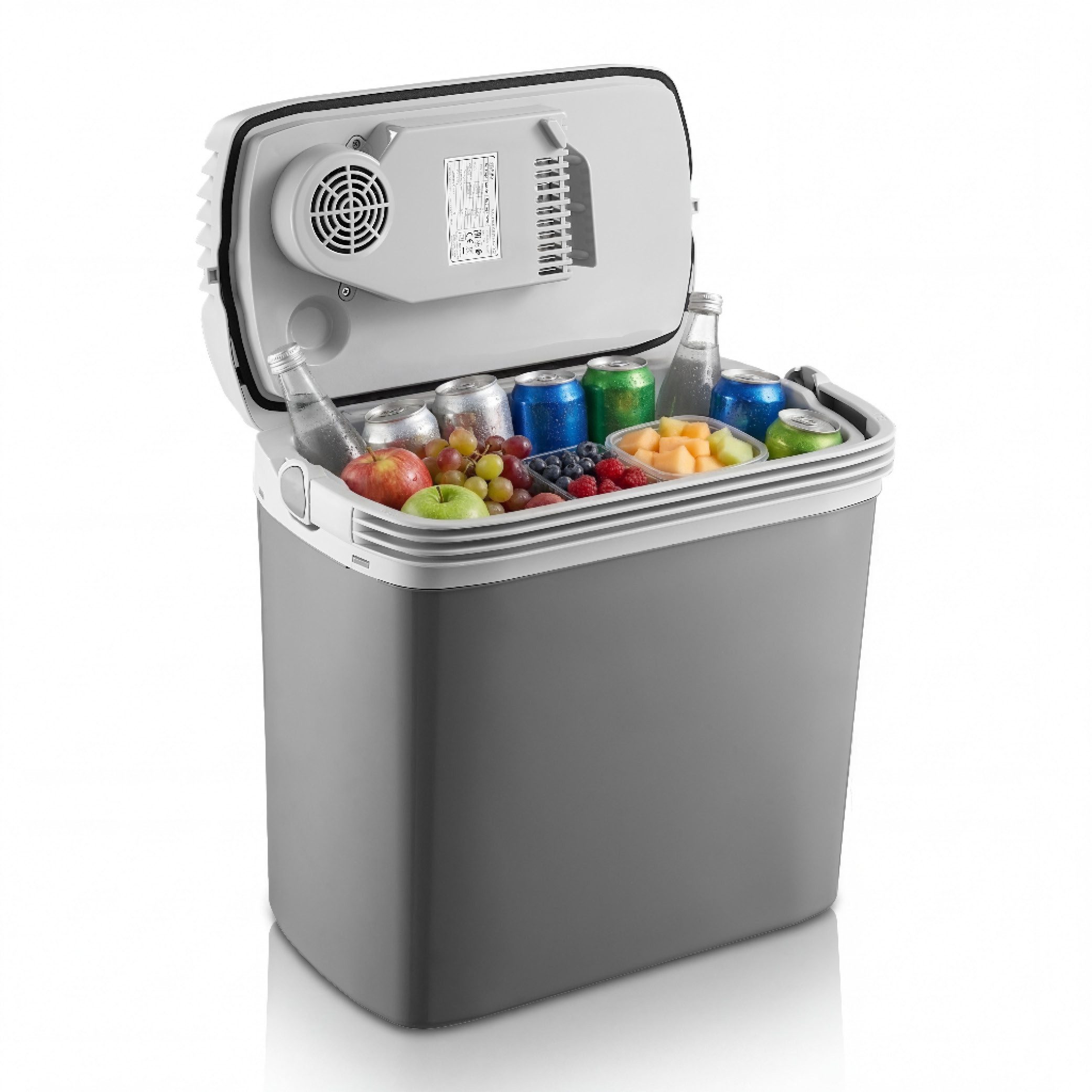 TZS FIRST AUSTRIA Elektrische Kühlbox 16L, Kühlbox, 12V /230V Anschluss, 12-V-Stecker fürs Auto, für Camping, Festivals, Reisen, mit Kühl- und Warmhaltefunktion