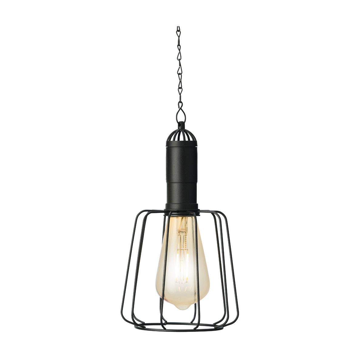 MARELIDA Hängeleuchte LED Solar Laterne eckig Industrial Look Solarleuchte Gitter H: 22cm, LED Classic, warmweiß (2100K bis 3000K)