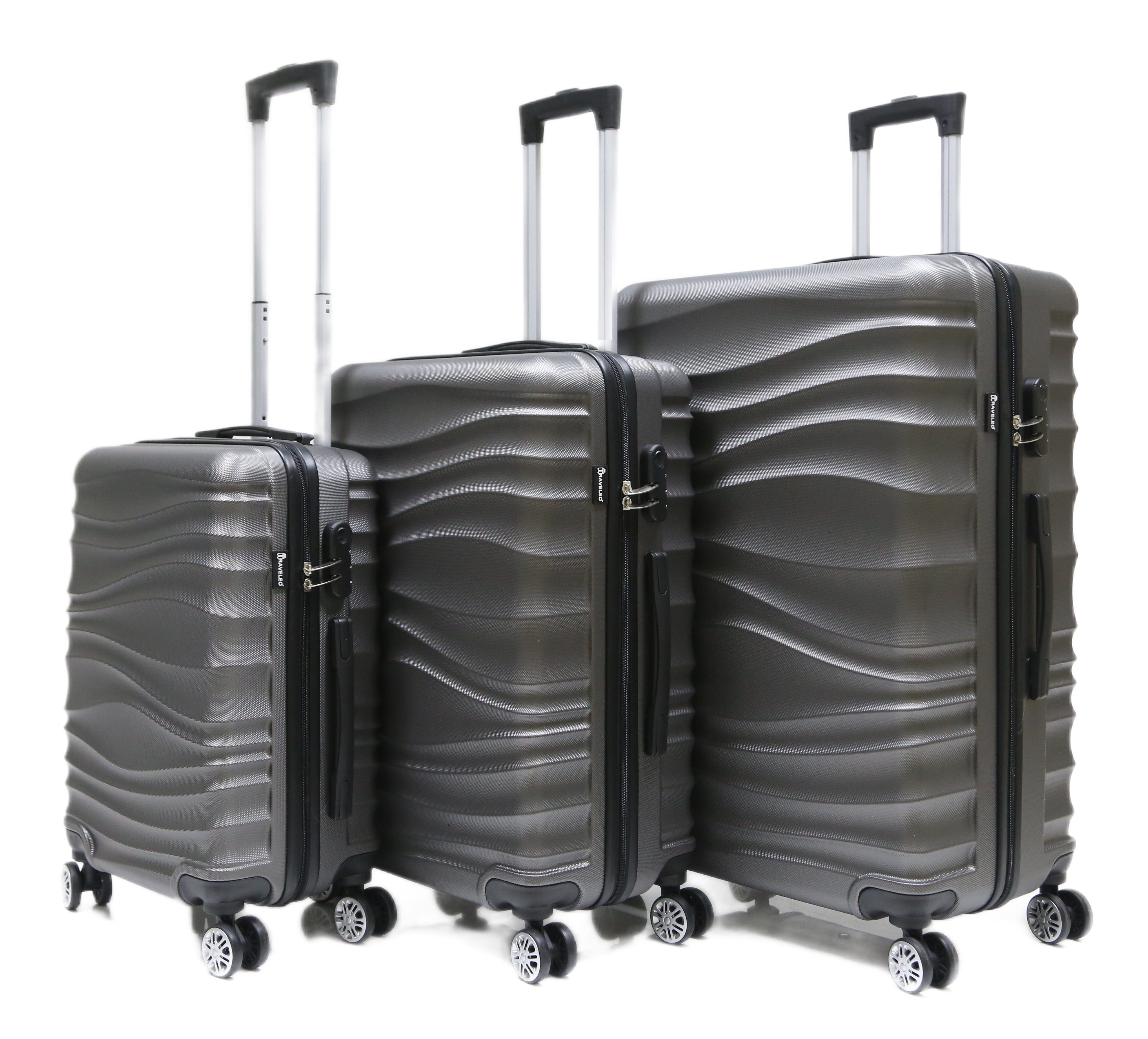 Cheffinger Kofferset Reisekoffer Koffer 3 tlg Hartschale Trolley Gepäck Reisetasche, (3 tlg)