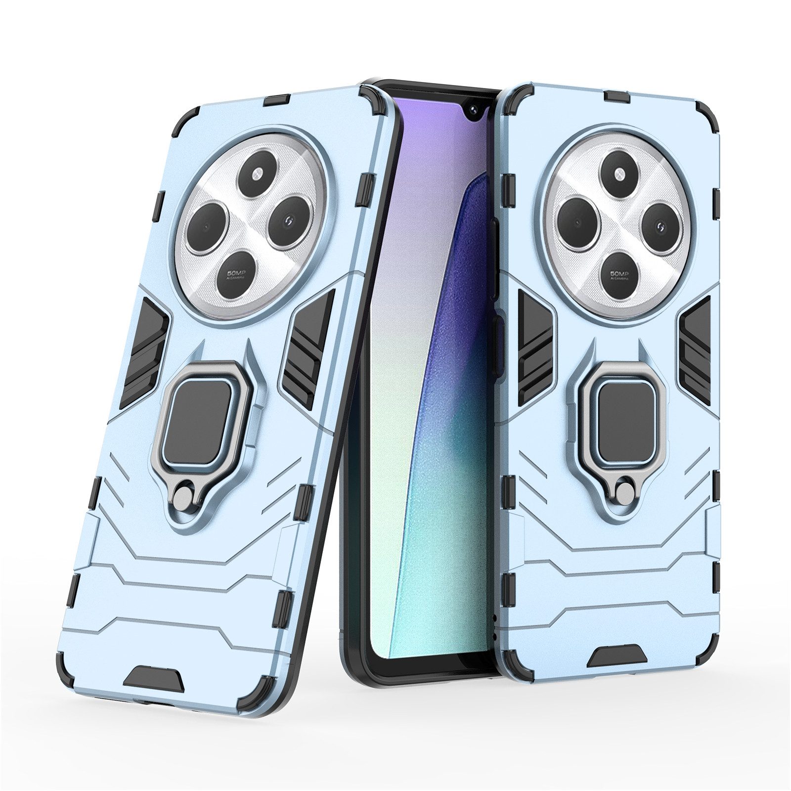 betterfon Handyhülle für Xiaomi Redmi 14C / Poco C75 mit Ring & 360° Schutz, Mit Ringhalterung, Kamera-Schutz, Magnetplatte & 3-Schicht-Schutz