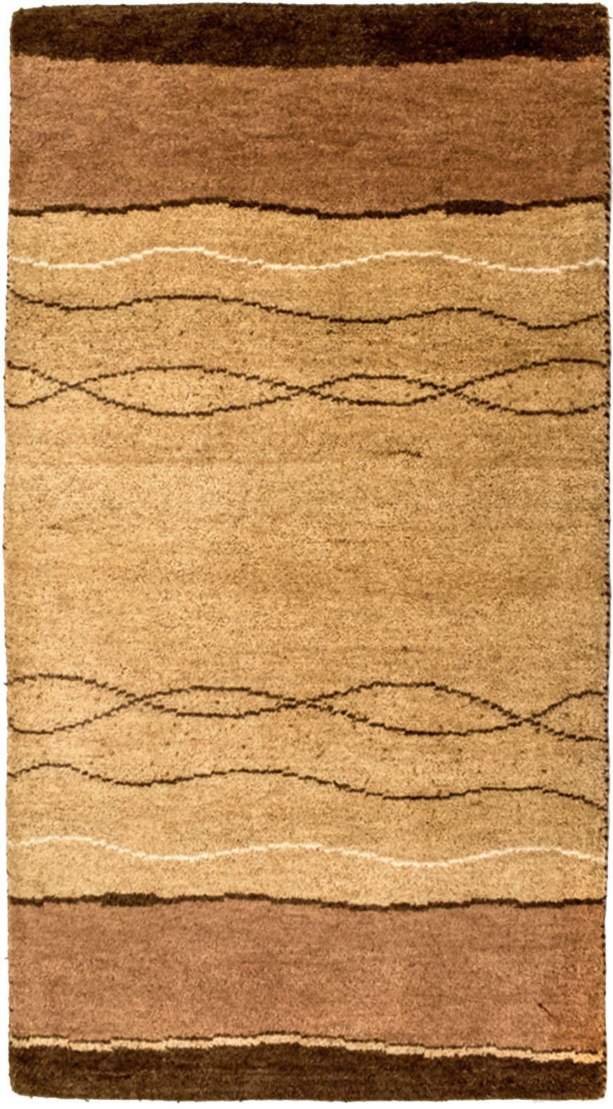 Wollteppich »Gabbeh Teppich handgeknüpft braun«, morgenland, rechteckig, Höhe 18 mm, handgeknüpft-HomeTrends