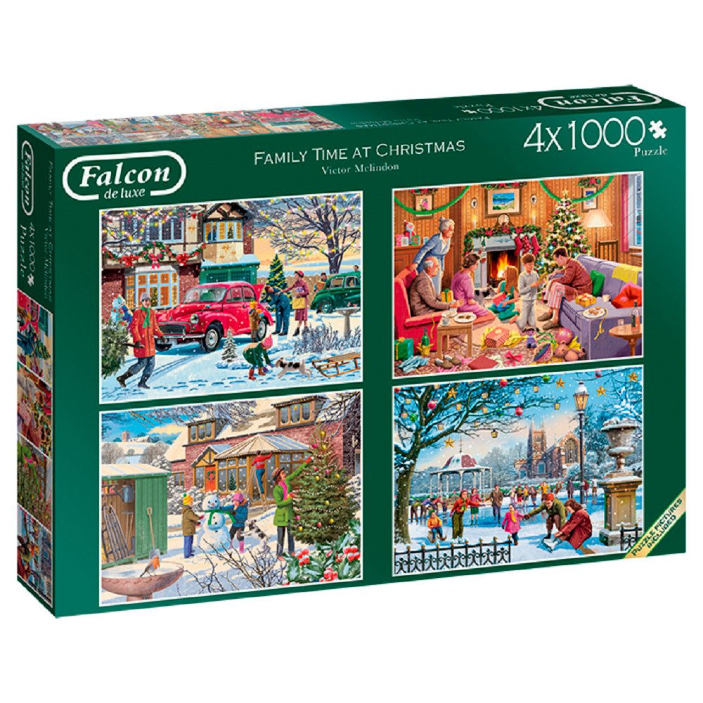 Jumbo Spiele Puzzle Family Time at Christmas 4x1000 Teile Puzzle, 1000 Puzz günstig online kaufen
