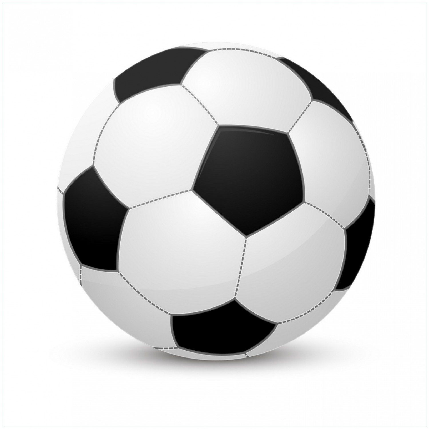 Wallario Memoboard Fußball vor Hintergrund klassisch weißem