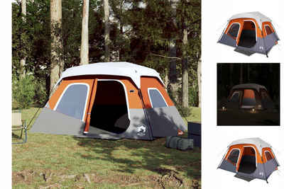 vidaXL Vorzelt Campingzelt mit LED Grau und Orange 344x282x212 cm