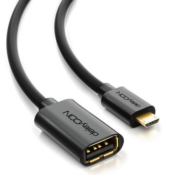 deleyCON deleyCON 0,2m USB 2.0 OTG Adapter für Handy/Smartphone/Tablet - Micro USB-Kabel