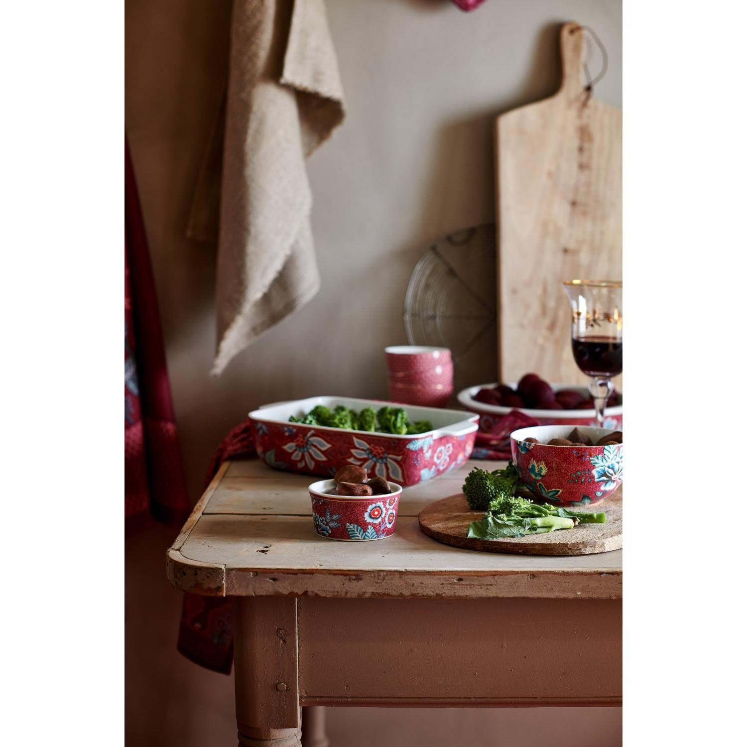 PiP Studio Tasse Cappuccinotasse mit Untertasse Flower Festival Dark Pink (2-teilig) – Bild 5 von 5