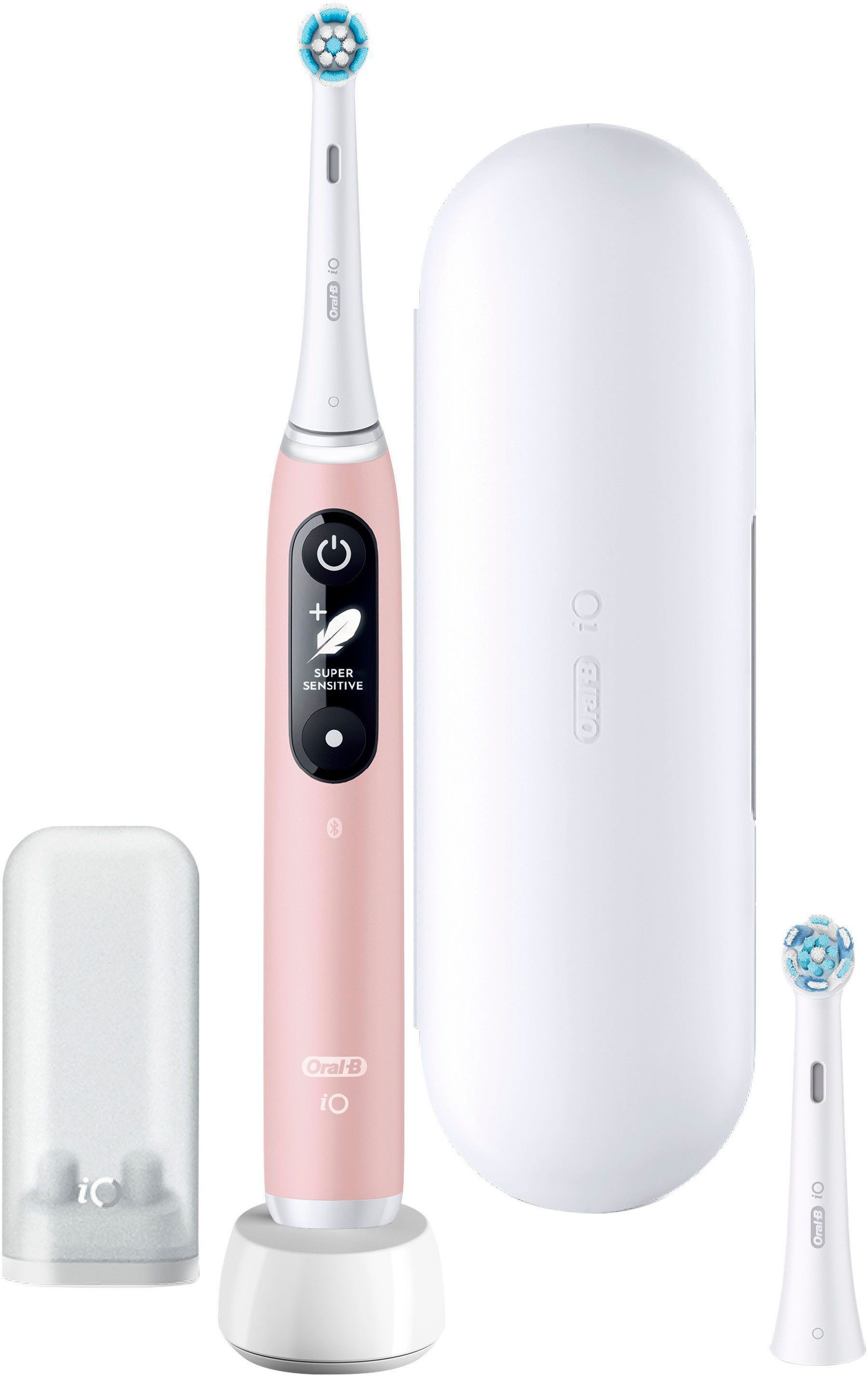 Oral-B Elektrische Zahnbürste iO Series 6 N, Aufsteckbürsten: 2 St., Magnet-Technologie, Display & Reiseetui