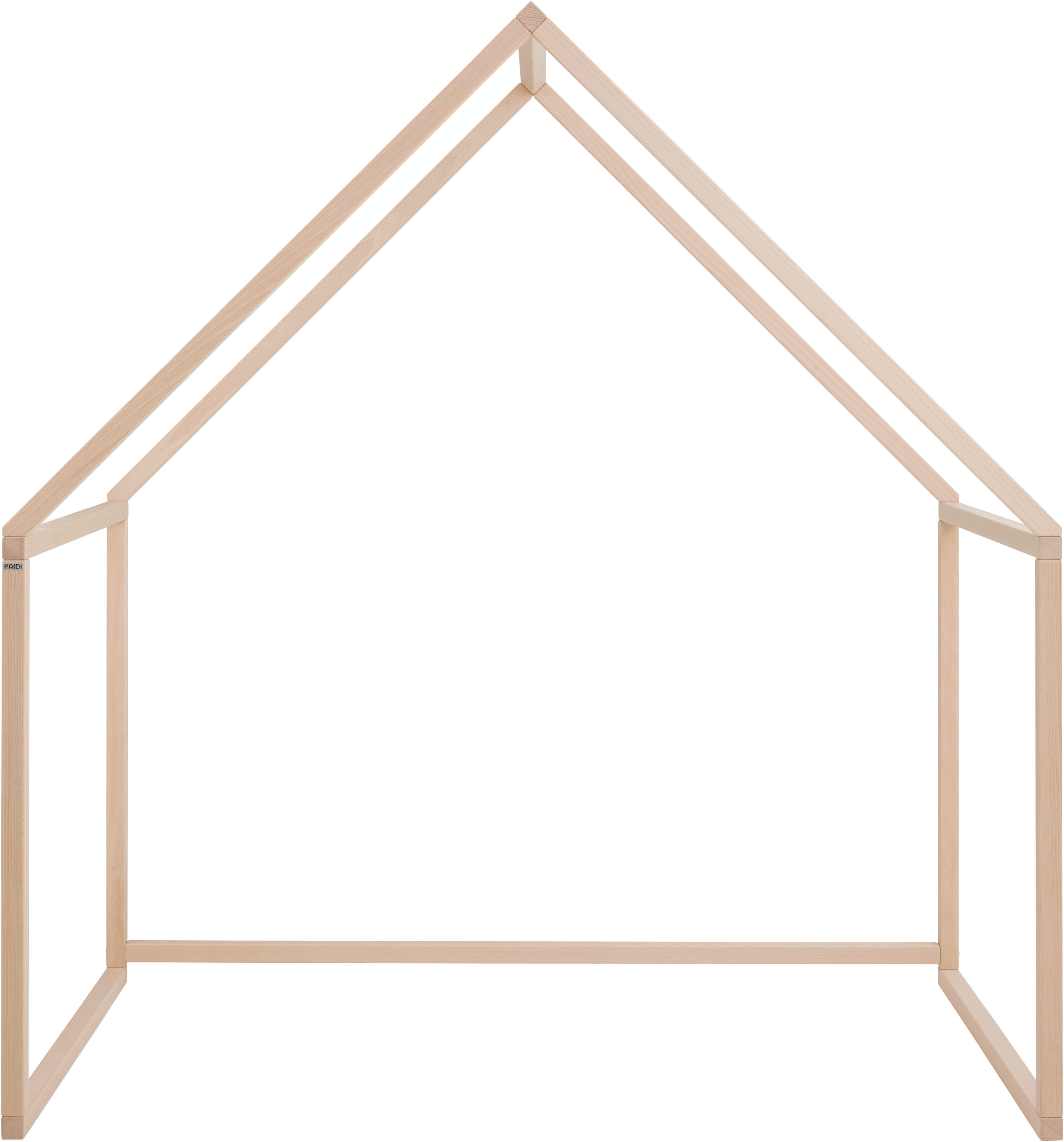 PAIDI Hausbett Little House aus Buche Massivholz, pflegeleicht, langlebig (B/H/T ca. 158/170/97cm), Vielseitig nutzbar - Spielhaus, Leseecke, Kaufladen