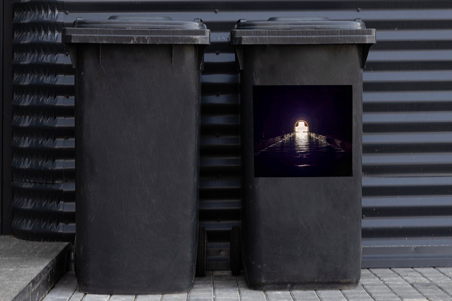 Mülltonne, Der St), Mülleimer-aufkleber, ein Abfalbehälter einem (1 Container, Wandsticker Sticker, Eingang MuchoWow U-Boot für zu Bunker