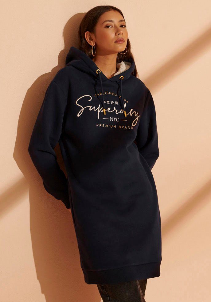 Superdry Sweatkleid »ESTABLISHED SWEAT DRESS« mit goldenen Designdetails in  Premium Optik online kaufen | OTTO