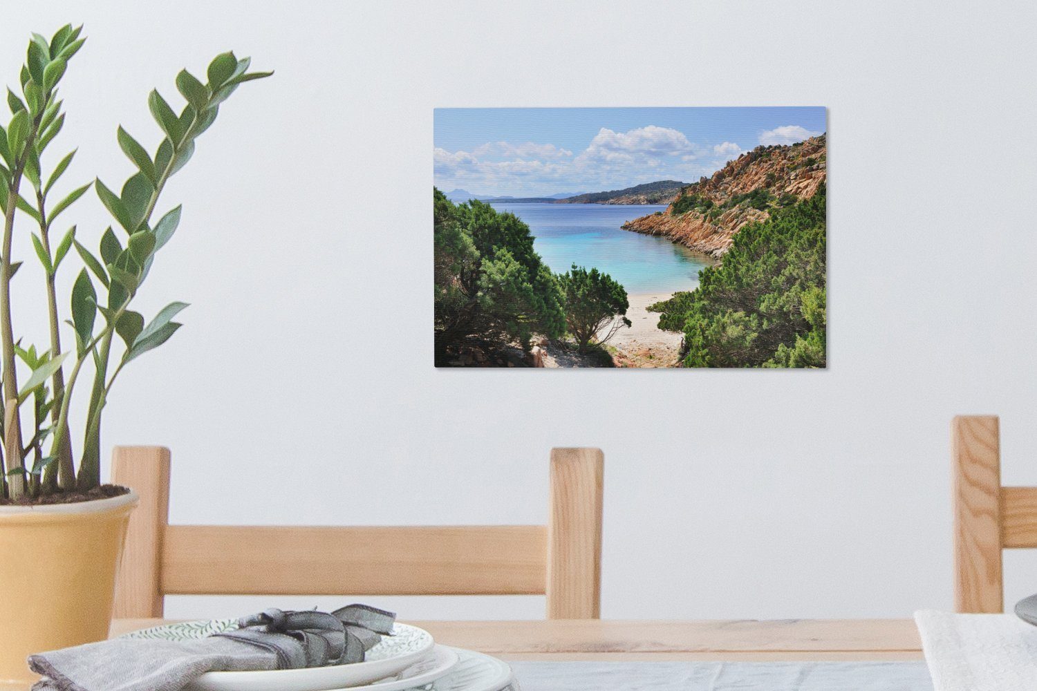 Wandbild St), OneMillionCanvasses® Leinwandbilder, Der Aufhängefertig, Maddalena-Archipel cm Wanddeko, Sardinien, Leinwandbild (1 30x20