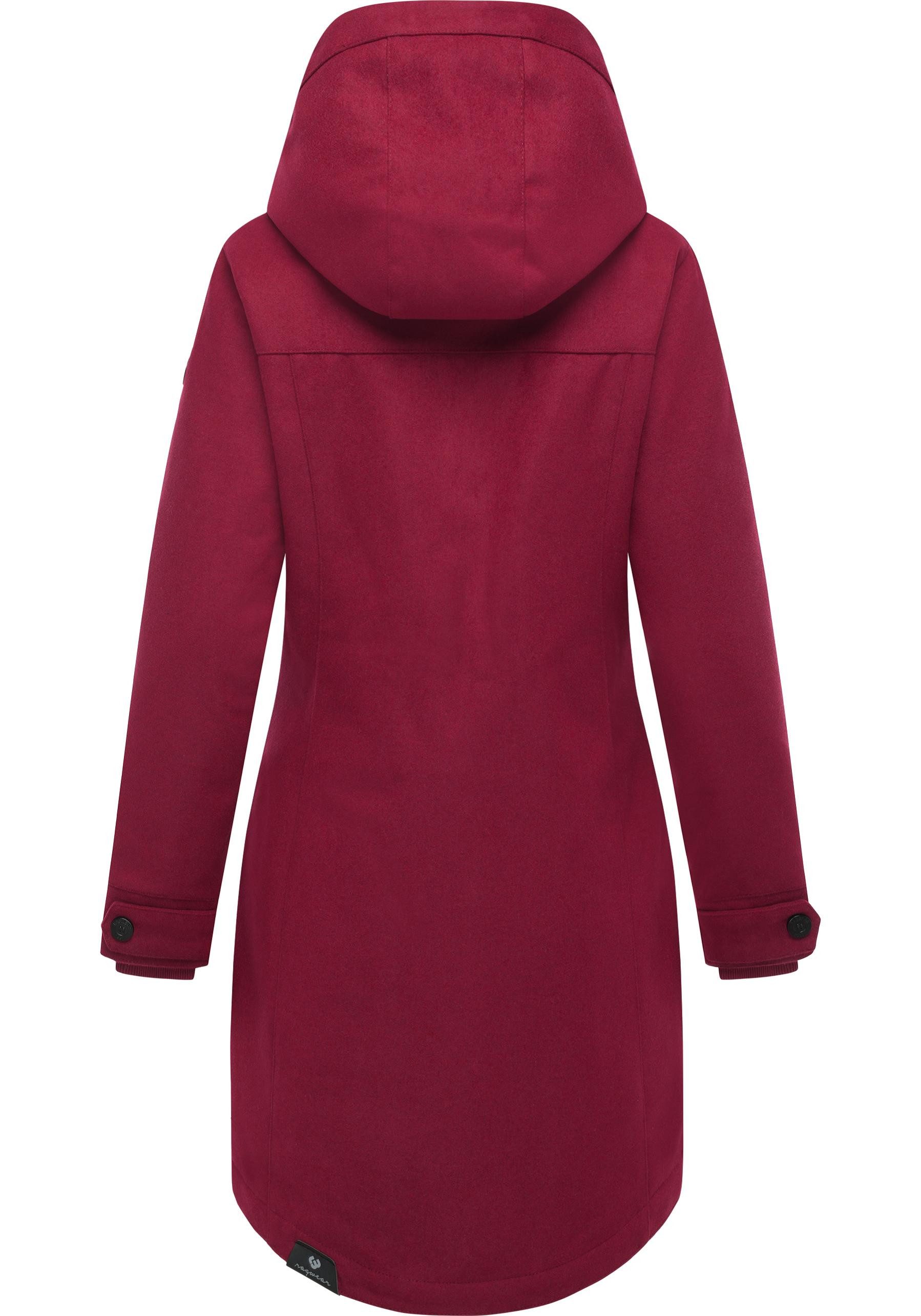 Ragwear Wintermantel Jannisa Coat Klassischer Damen Kurzmantel mit Kapuze