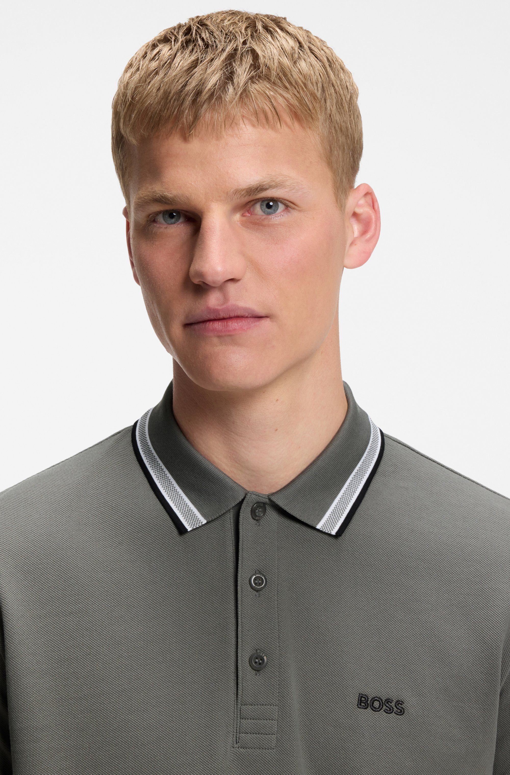 BOSS GREEN Poloshirt Paddy Regular Fit atmungsaktive Piqué-Webstruktur, Flachstrickkragen, gerader Schnitt