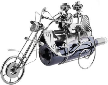 BRUBAKER Weinflaschenhalter Paar auf Motorrad Flaschenhalter, (inklusive Grußkarte), Weinhalter Metall Skulptur, Wein Geschenk