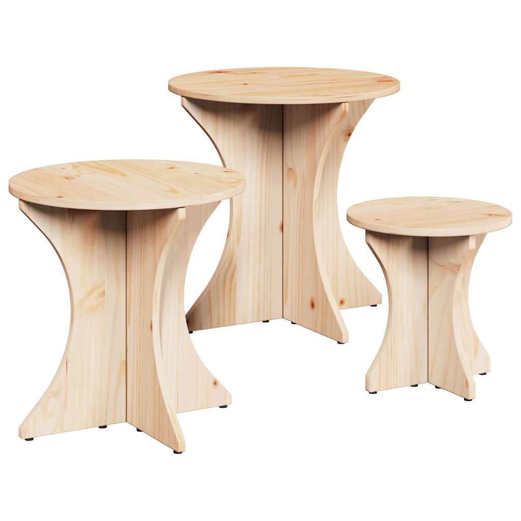 vidaXL Couchtisch Couchtisch 3 stk. Natur 46 x 46 x 47 cm (3-St)