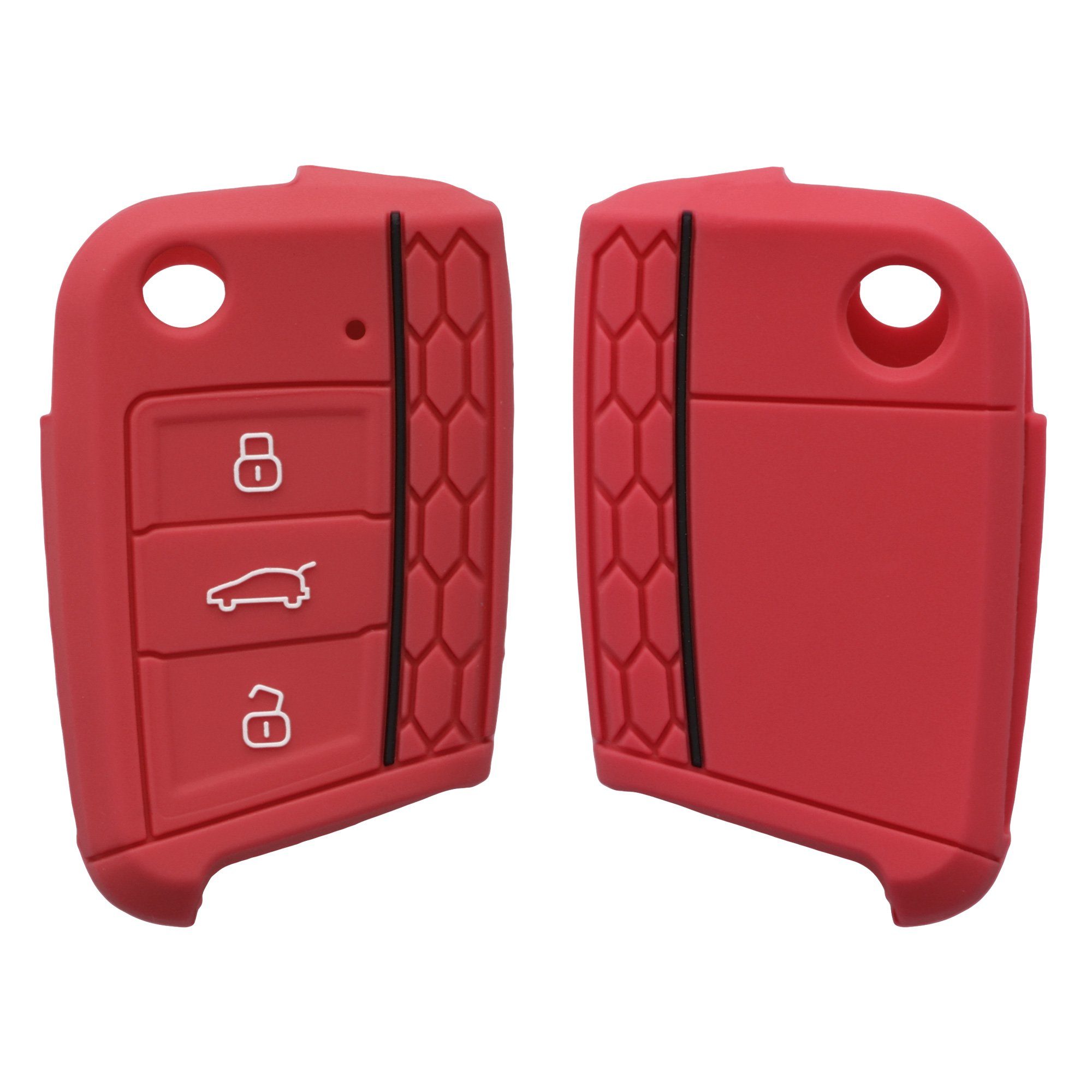 kwmobile Schlüsseltasche Autoschlüssel Silikon Hülle für VW Golf 7 MK7, Schlüsselhülle Schlüssel Case Cover Dunkelrot | Schlüsseltaschen