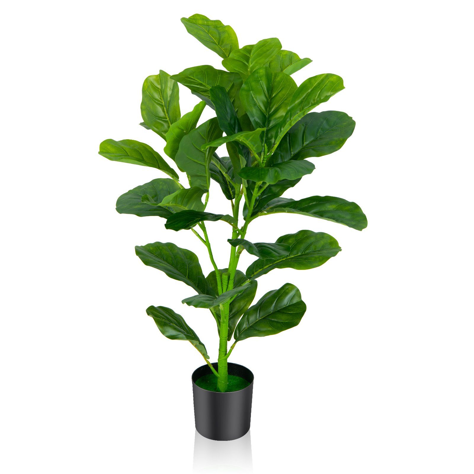 Kunstpflanze, COSTWAY, Höhe 90 cm, realistischen Blättern Topf mit & 32