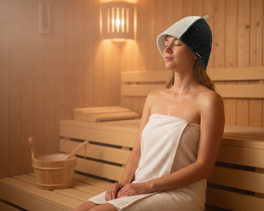 Saunagut Sauna-Aufgussset Saunagut Sauna-Mütze aus Filz (Halbwolle)