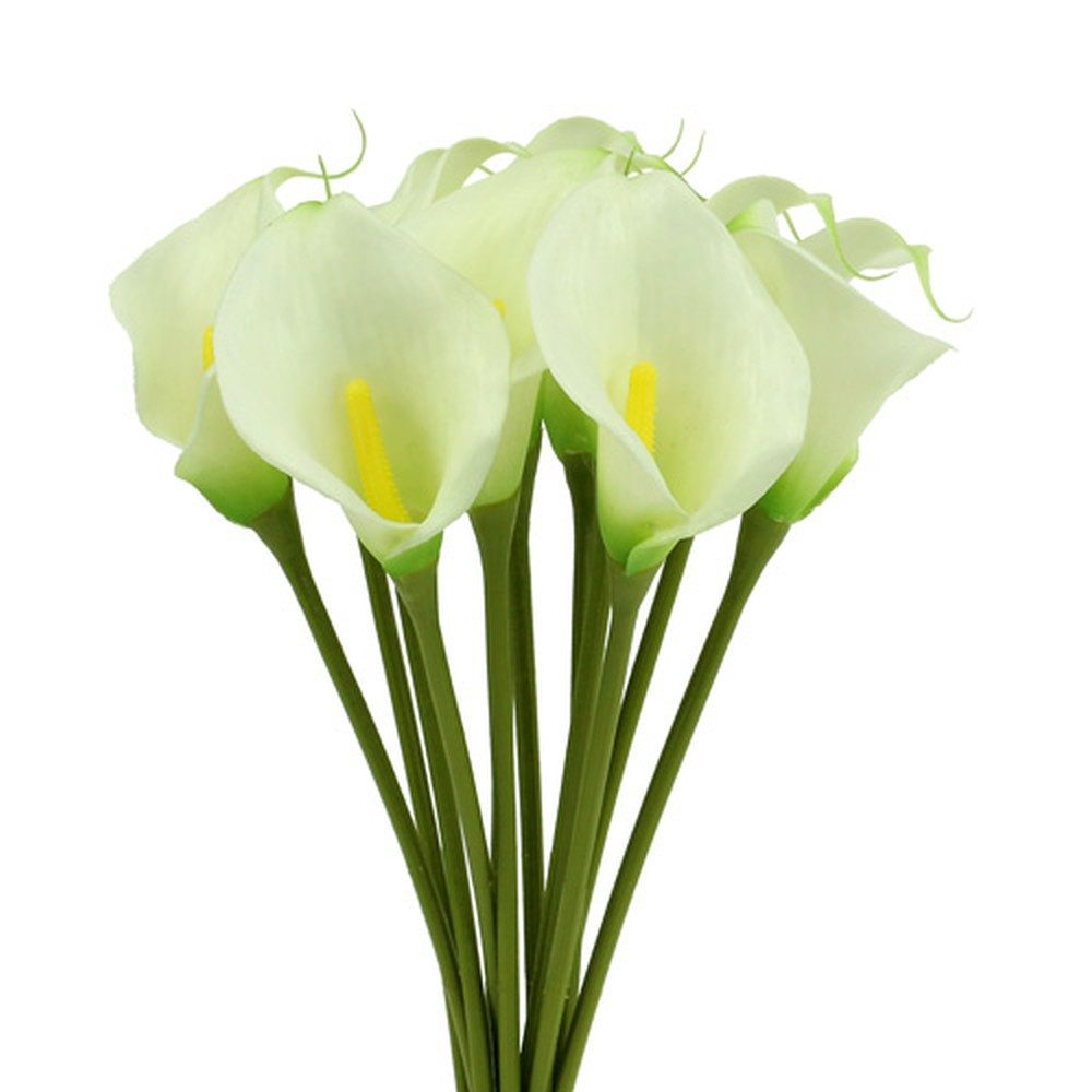 Kunstblume Mini Calla künstlich weiß 28cm Dekoblumen Hochzeit Taufe, 12 Stück, Florists Products, Höhe 0.5 cm
