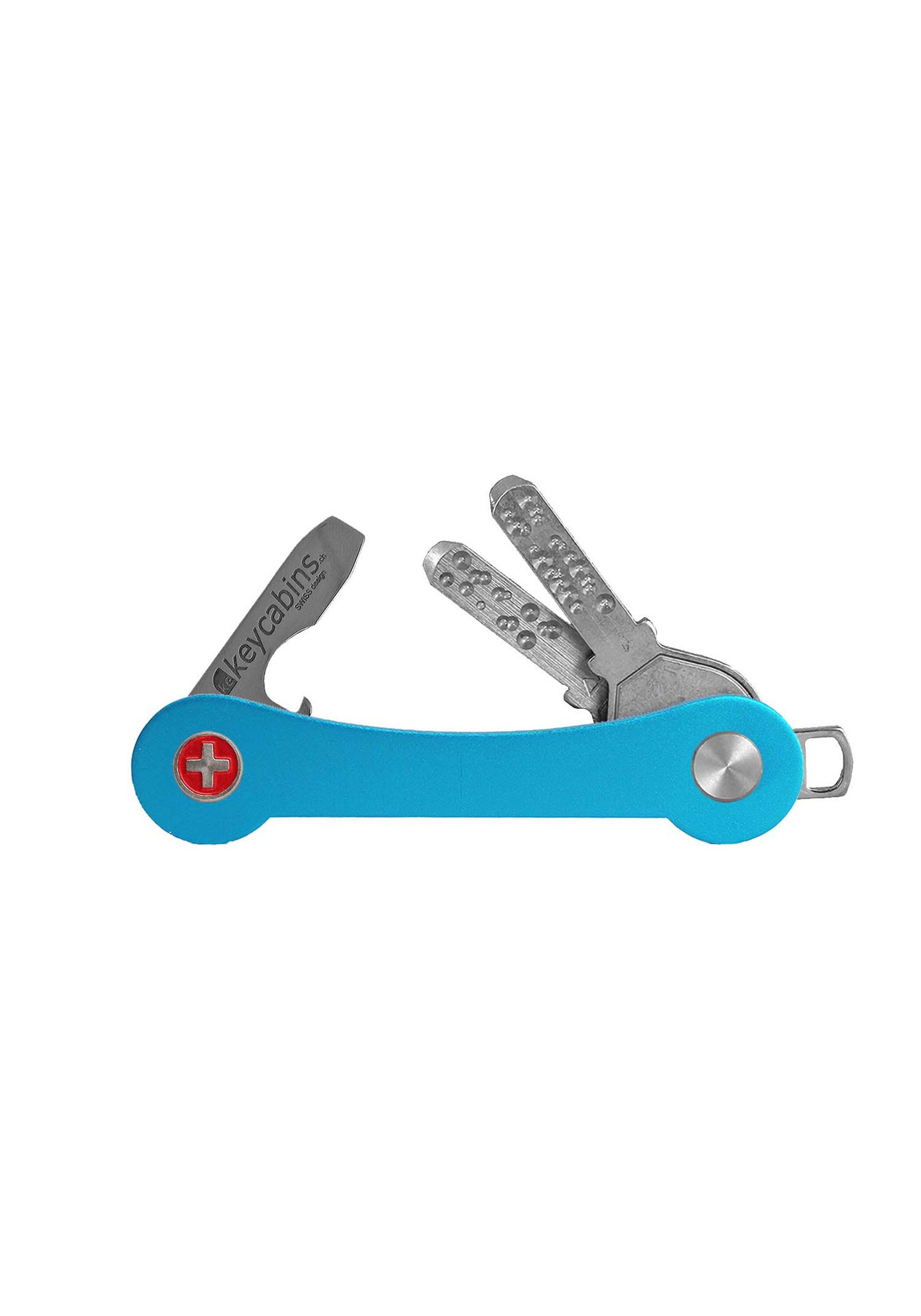 [Zuerst vertrauen] keycabins Schlüsselanhänger Aluminium, hellblau made SWISS