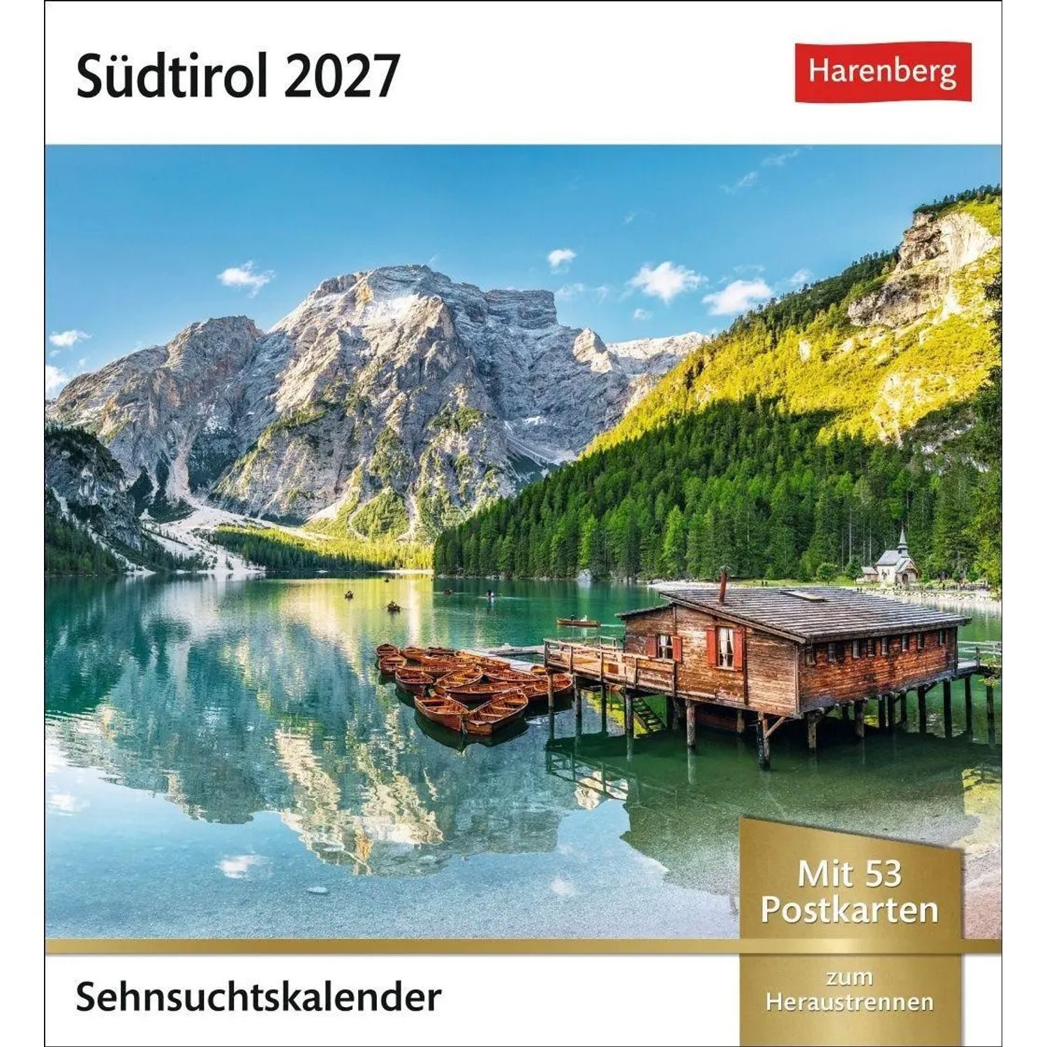 Harenberg Kalender Verlag Wandkalender Südtirol Sehnsuchtskalender 2027 - Wochenkalender mit 53 Postkarten
