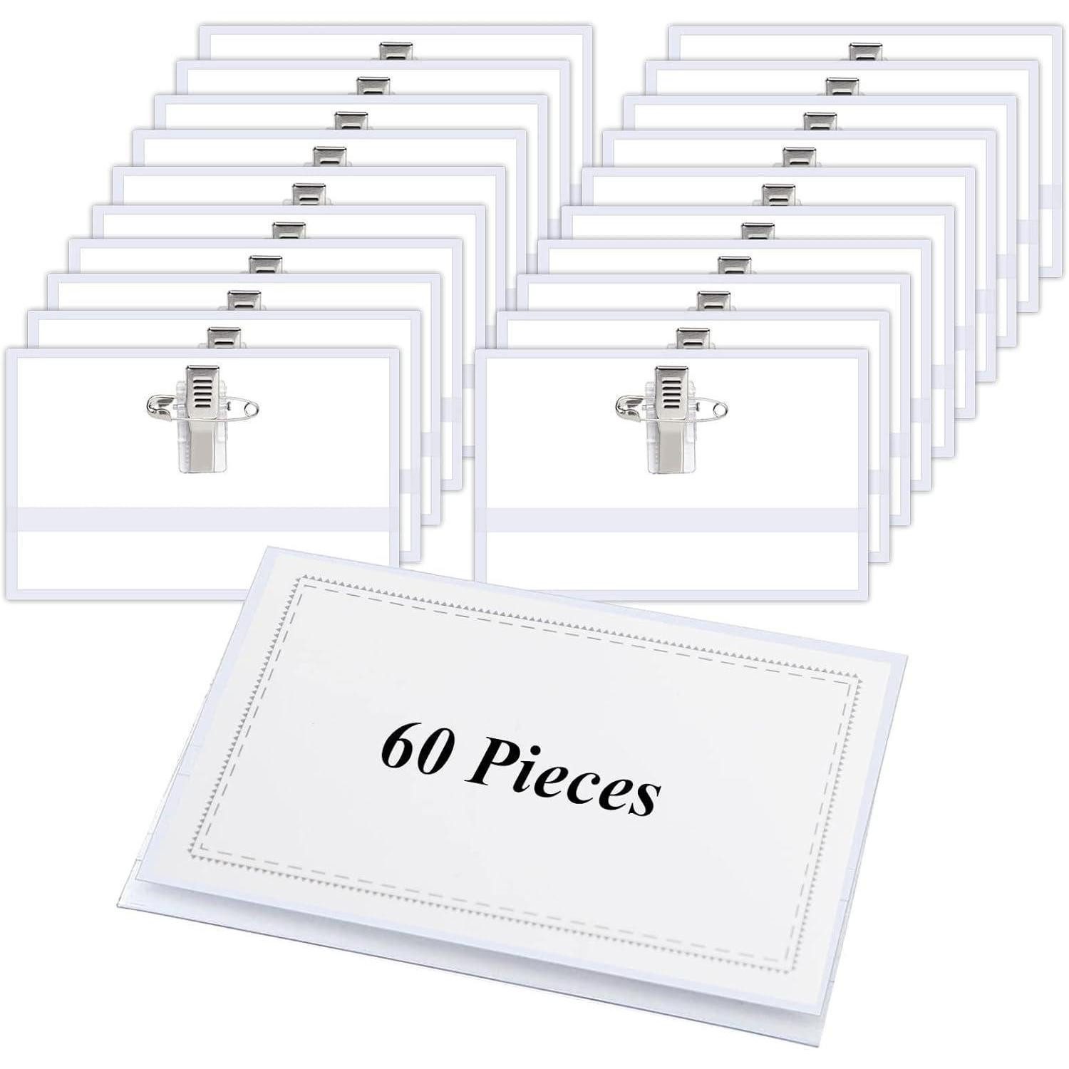 Jogoico Startnummern Namensschilder 60 Stück PVC Ausweishalter mit Clip 90 x 56 mm