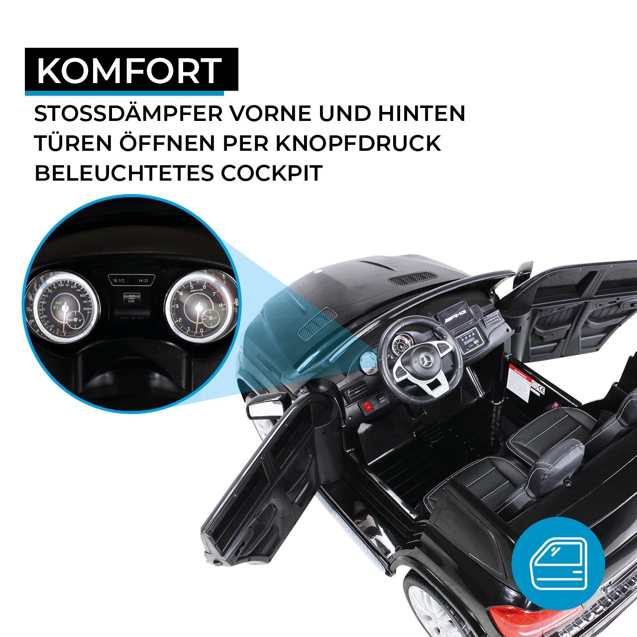Actionbikes Motors Elektro-Kinderauto Elektroauto Mercedes Benz AMG GT4 -  Türen zum Öffnen - Bremsautomatik, Belastbarkeit 35 kg, (1-tlg), 2x 12 V