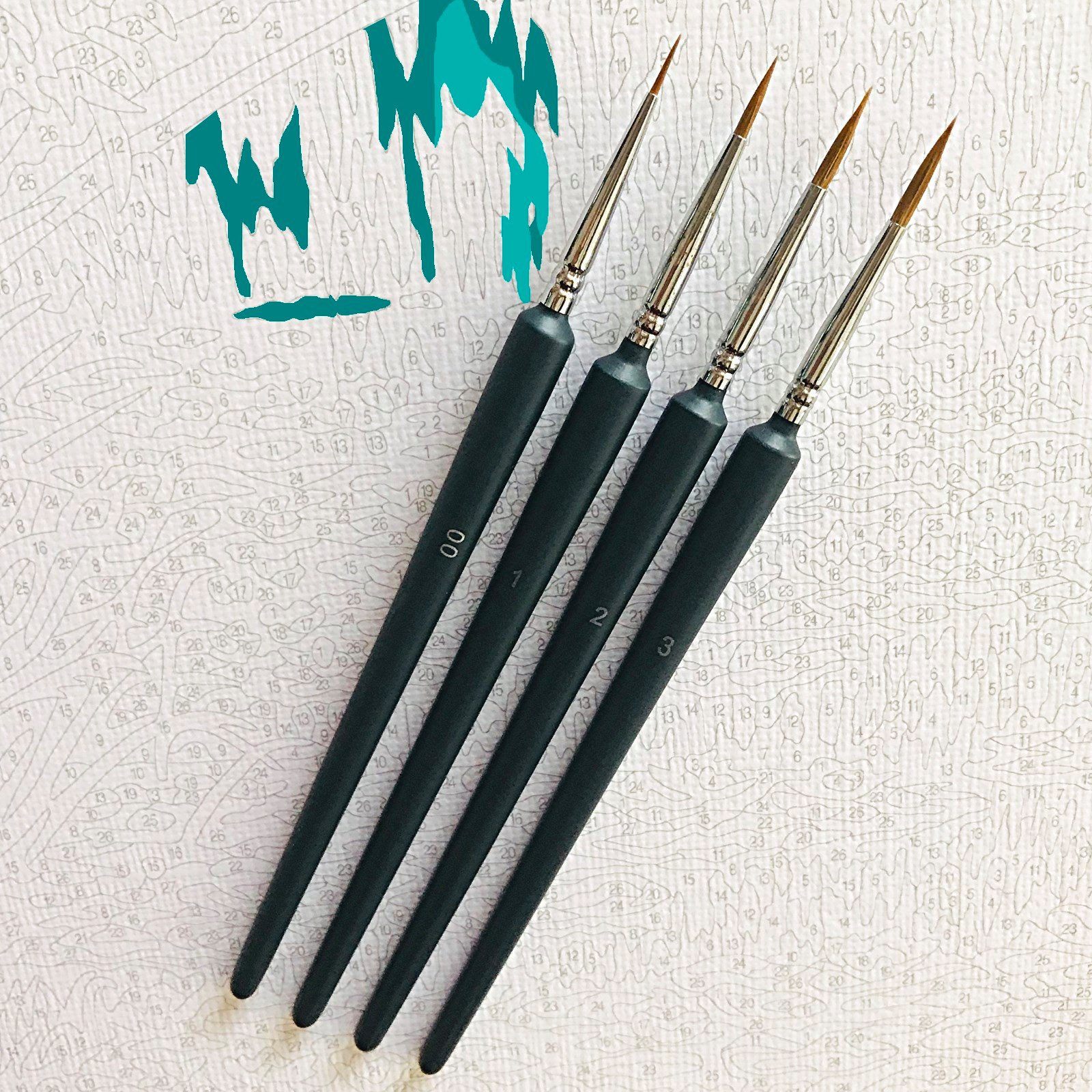 TikTakToo Malpinsel 4 Spezialpinsel Pinsel Set, (Set, 4 St), Vielseitig einsetzbar
