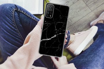 MuchoWow Handyhülle Marmoroptik - Schwarz - Luxus, Phone Case, Handyhülle Xiaomi Mi 10T, Silikon, Schutzhülle