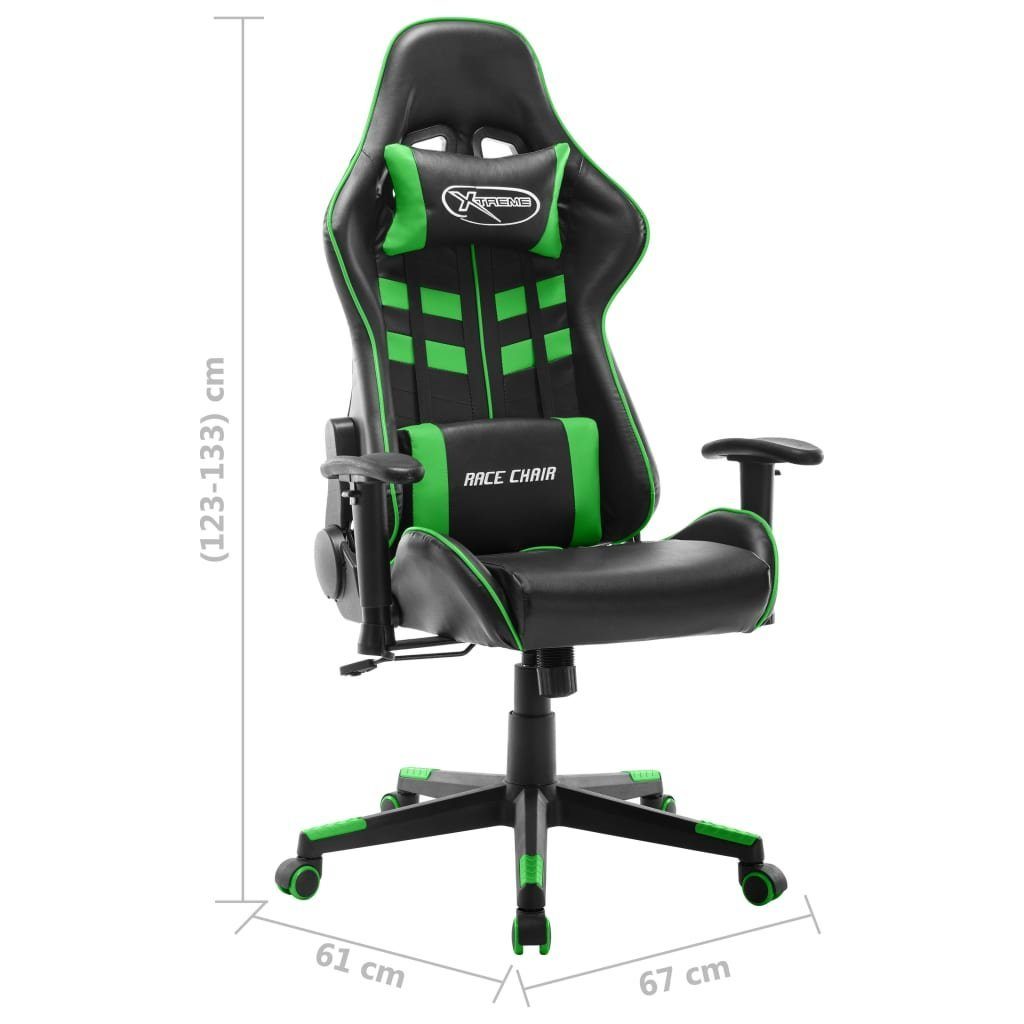 vidaXL Gaming-Stuhl Gaming-Stuhl (1 und Schwarz Kunstleder St) grün und und Grün Schwarz Schwarz | grün