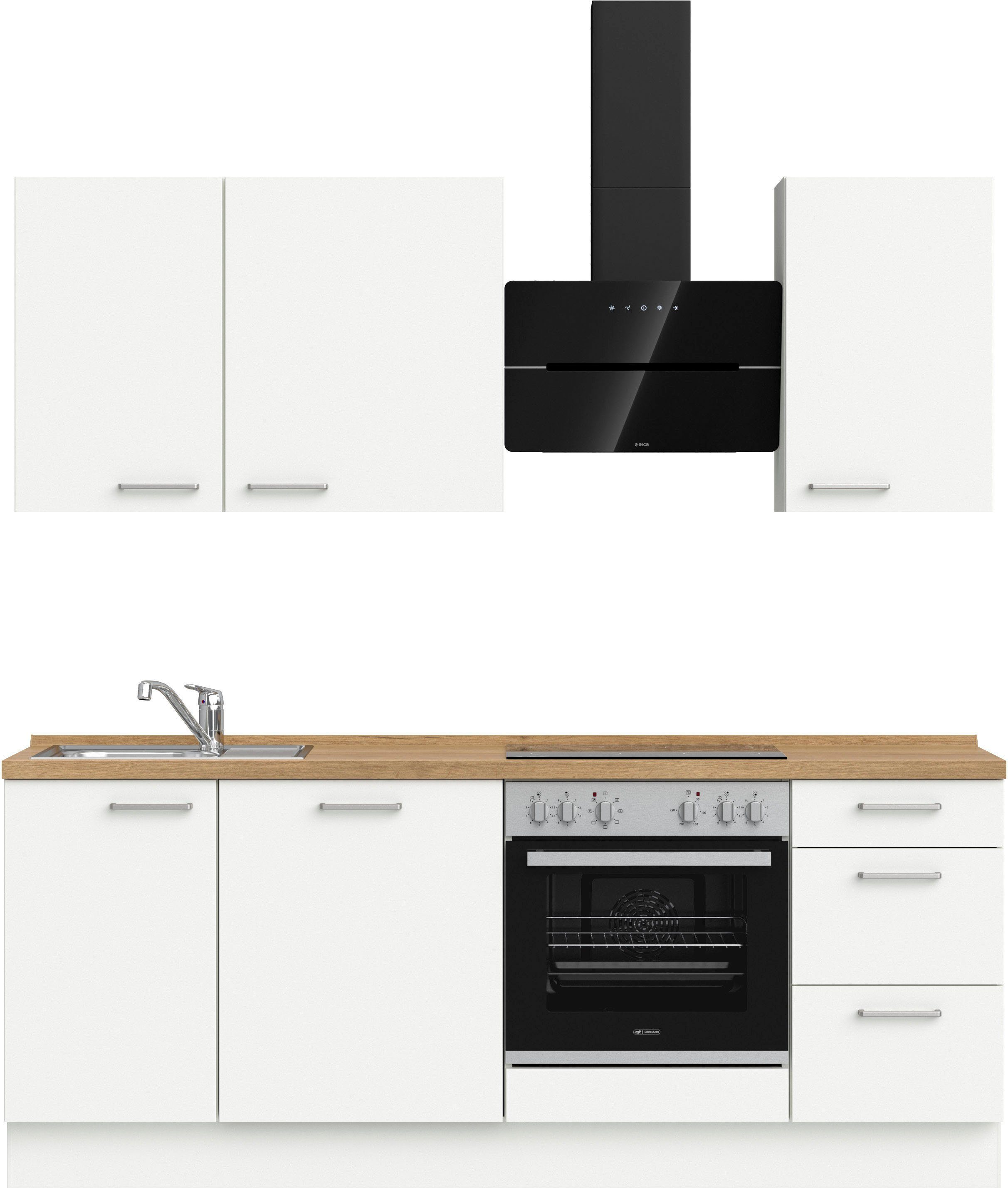 nobilia® Кухниzeile "Touch II", vormontiert, Ausrichtung wählbar, Breite 210 cm, wahlw. mit E-Geräten