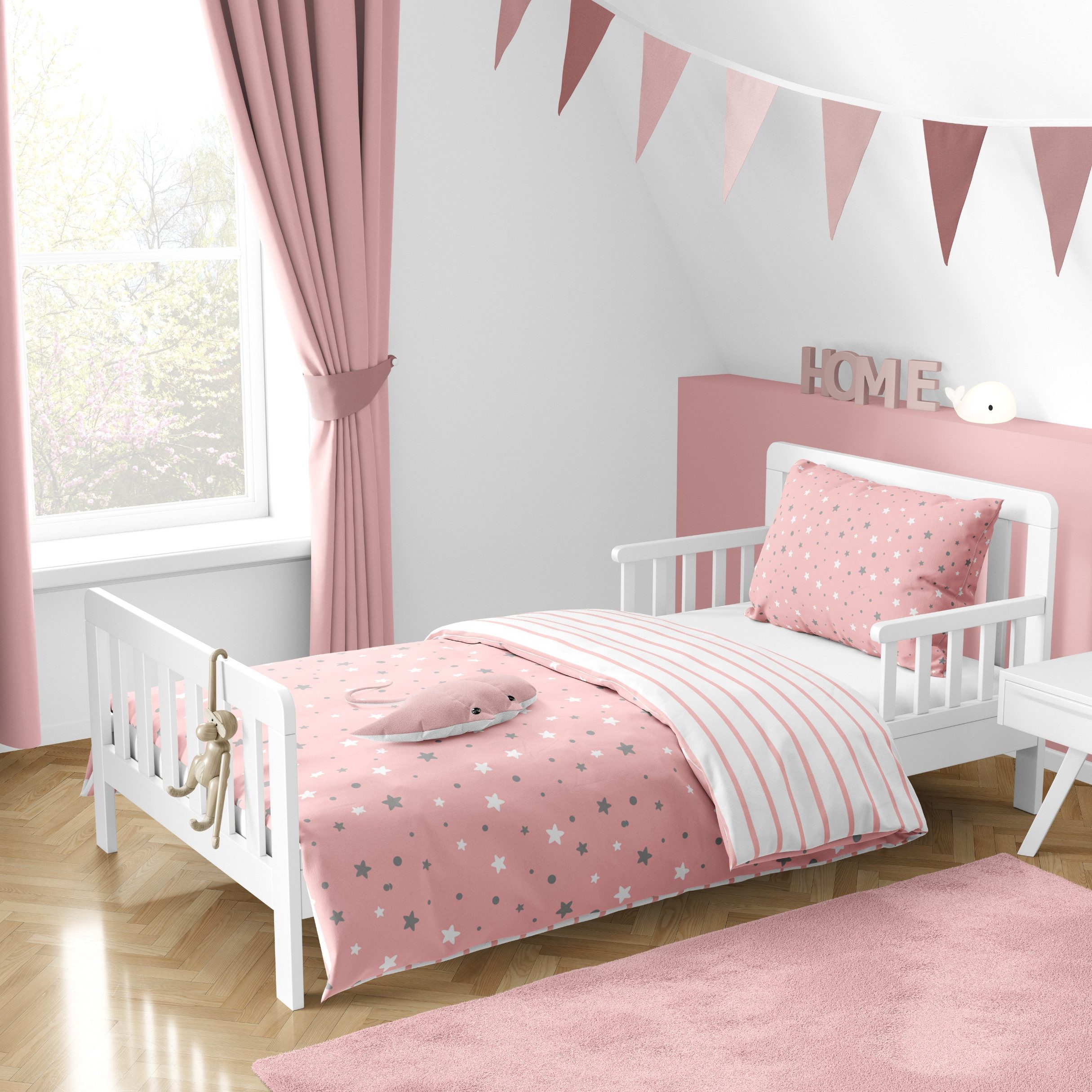 MTOnlinehandel Babybettwäsche Stella • Sterne • Streifen • 100x135 + 40x60 günstig online kaufen