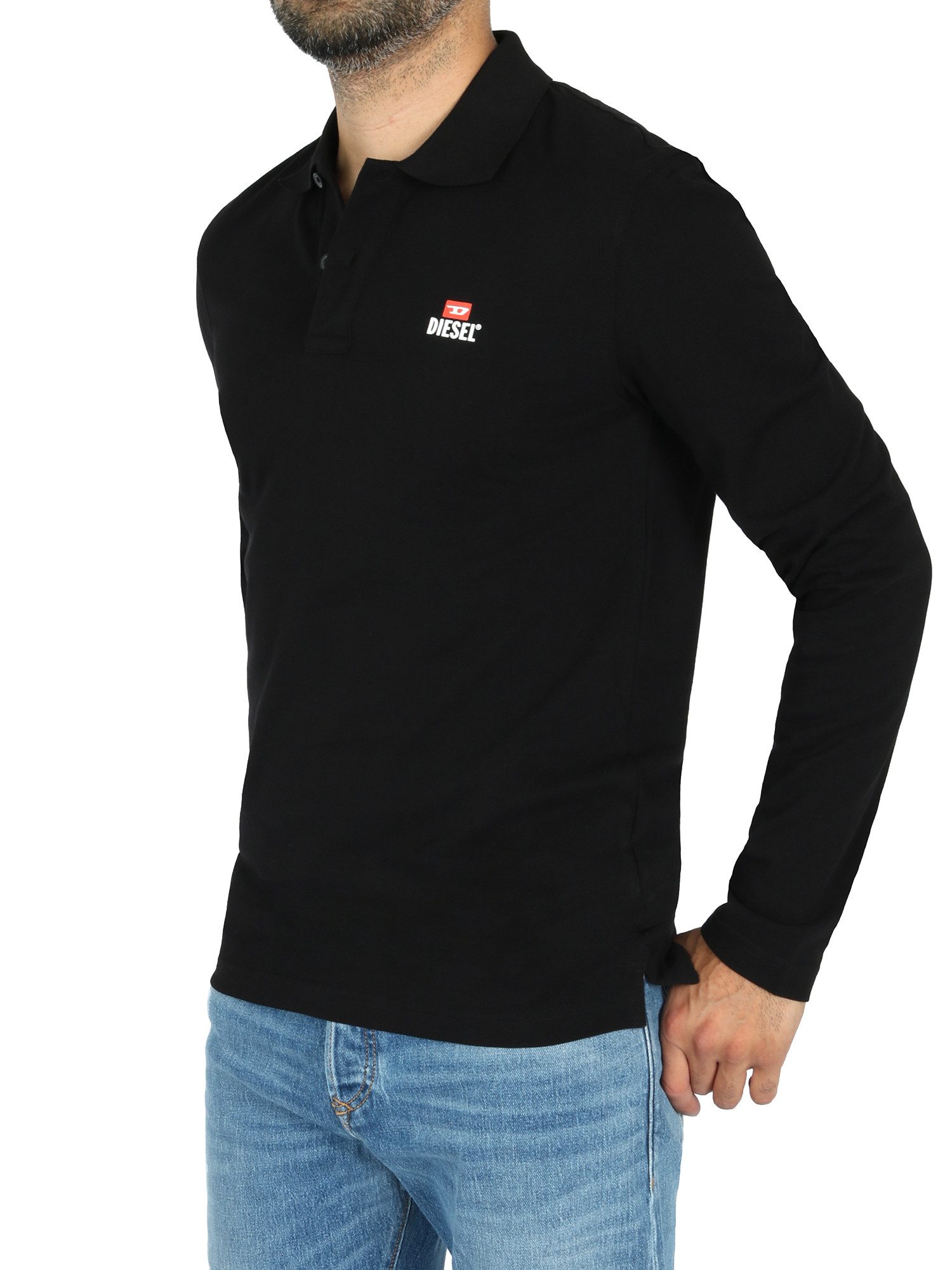 Diesel Poloshirt Slim Fit Langarmshirt aus Baumwolle Pique - T-SMITH-LS-OUT günstig online kaufen