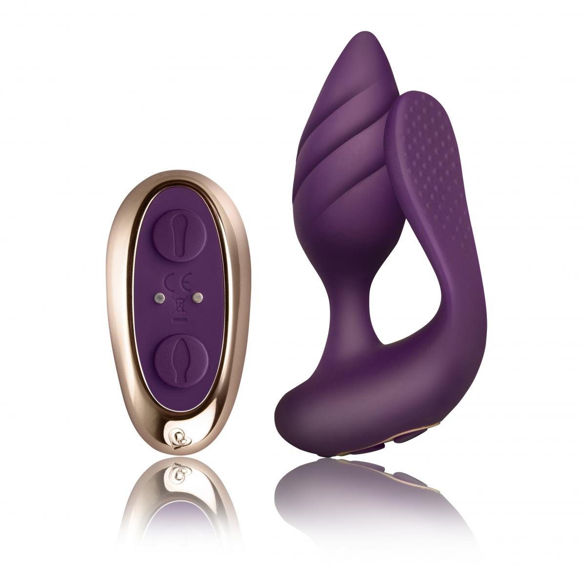 Paar-Vibrator - Penetration Doppelte mit weinrot Fernbedienung Rocks-Off Paar-Vibrator