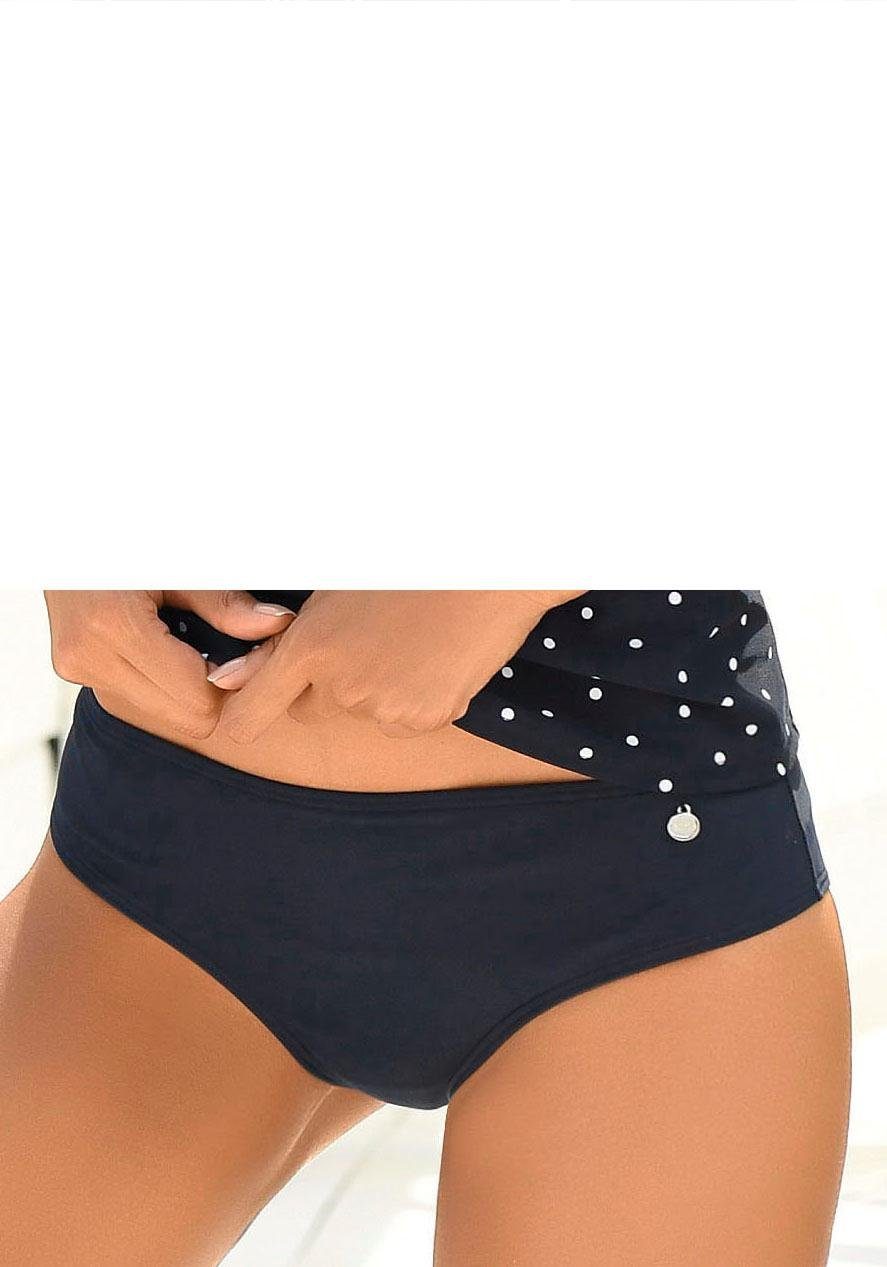 LASCANA Bikini-Hose Merilyn uni und bedruckt in klassischer Form mehr