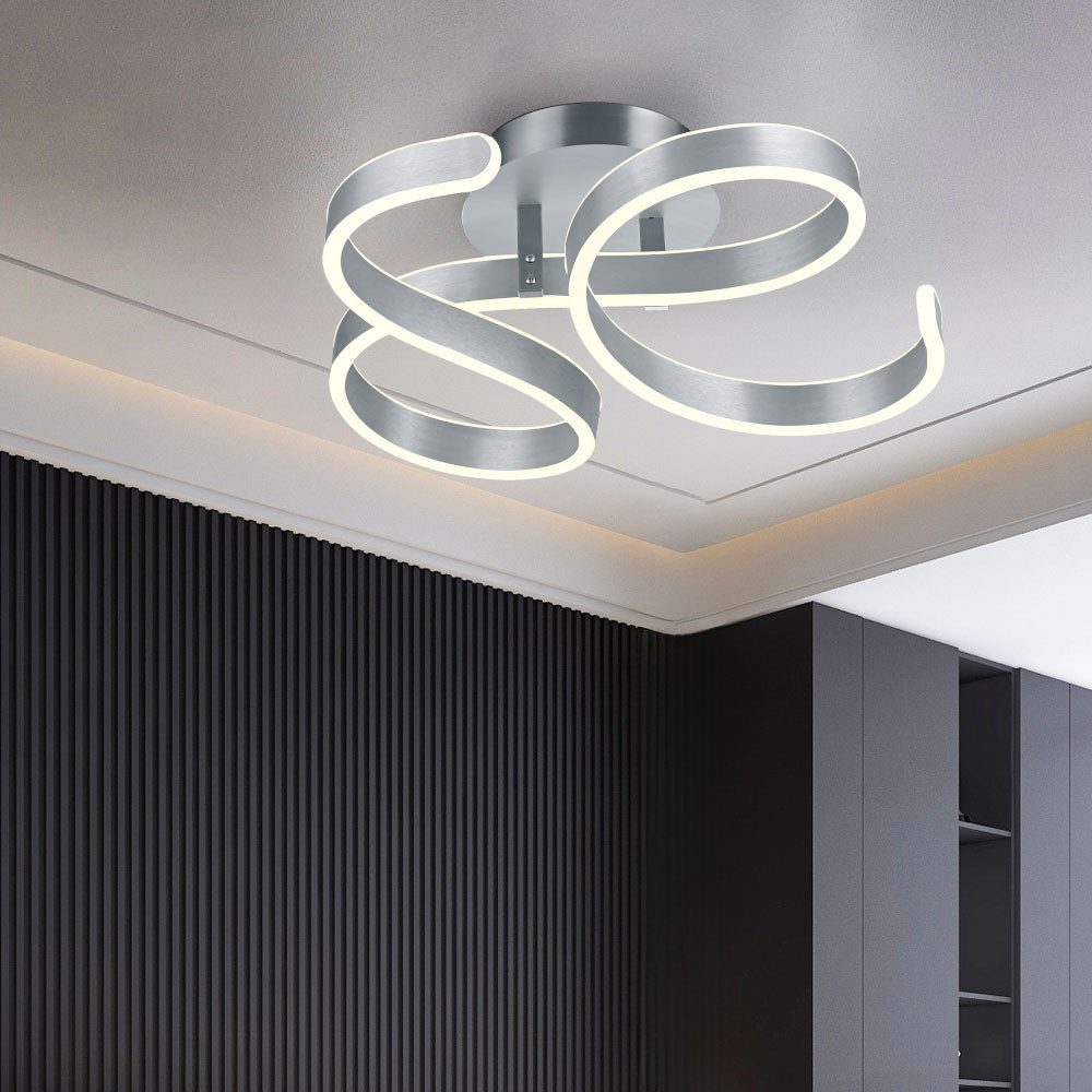 TRIO Leuchten LED Deckenleuchte, LED-Leuchtmittel fest verbaut, Warmweiß, LED Design Decken Lampe Wohn Ess Zimmer Beleuchtung Switch