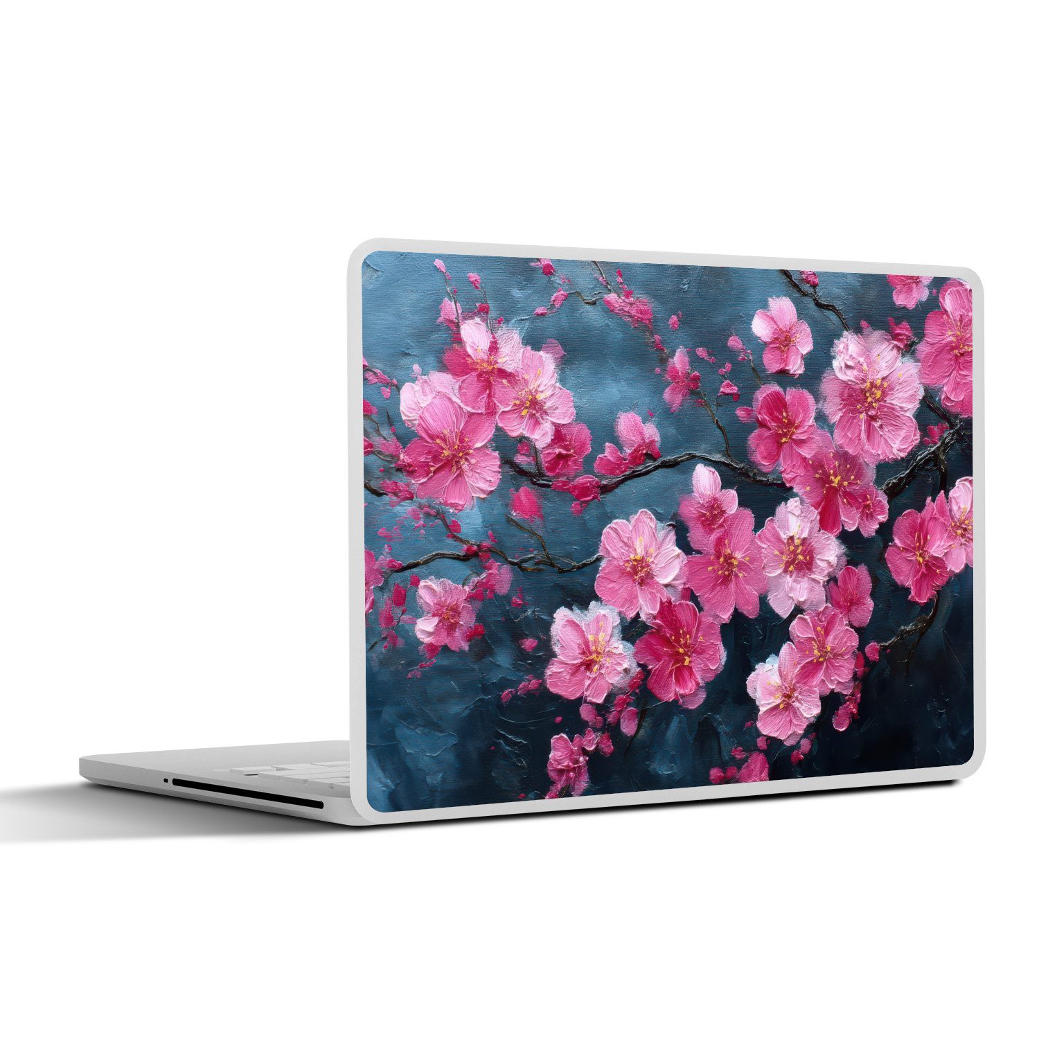 MuchoWow Laptop-Aufkleber Blume - Blüten - Rosa - Abstrakt, (1tlg), Laptop Folien Cover, Aufkleber, Sticker, Schutz vor Kratzern, 30x21 cm