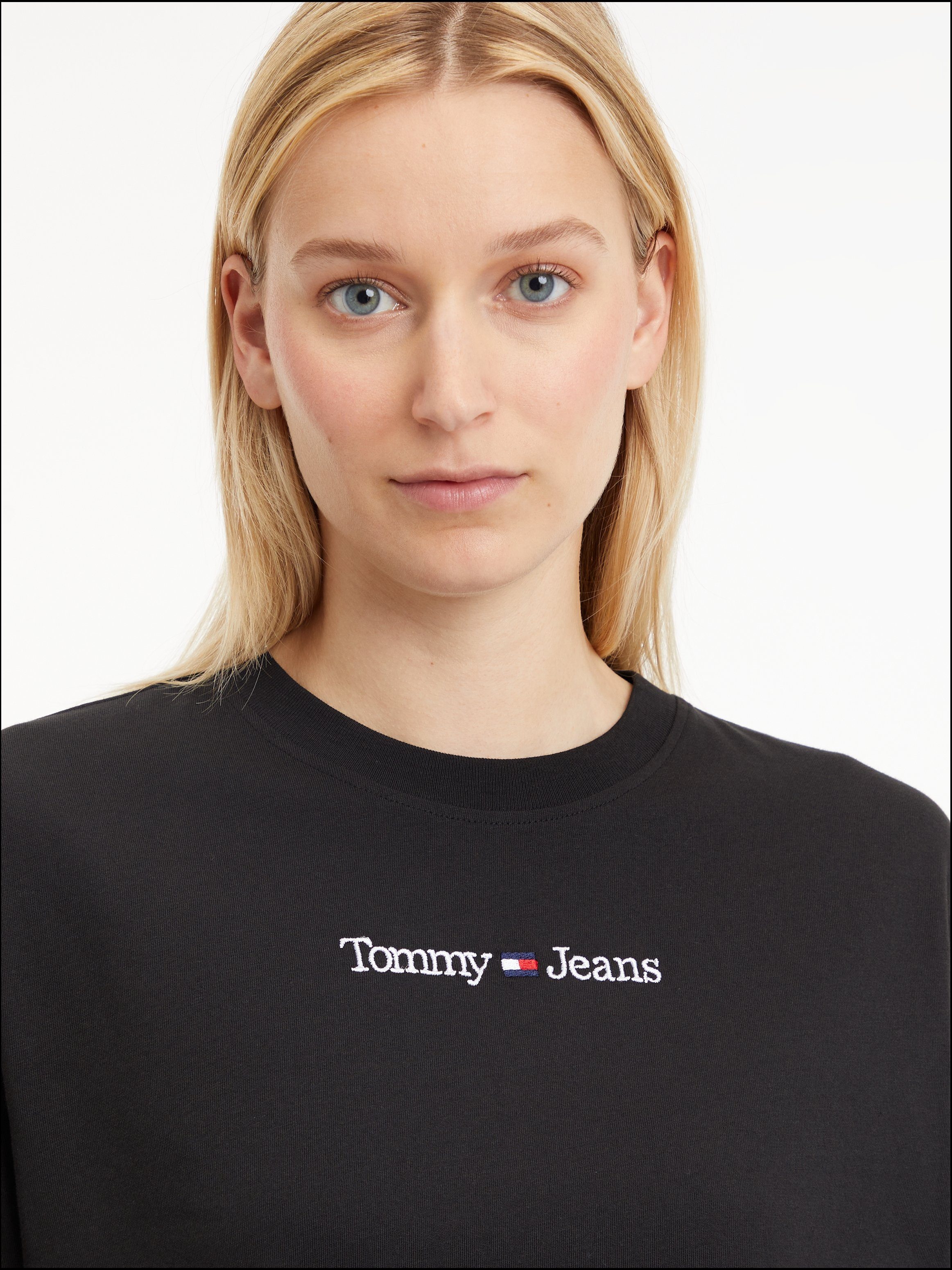 Tommy Jeans Kurzarmshirt TJW TEE Linear Tommy CLS mit Jeans Logoschriftzug LINEAR SERIF Black